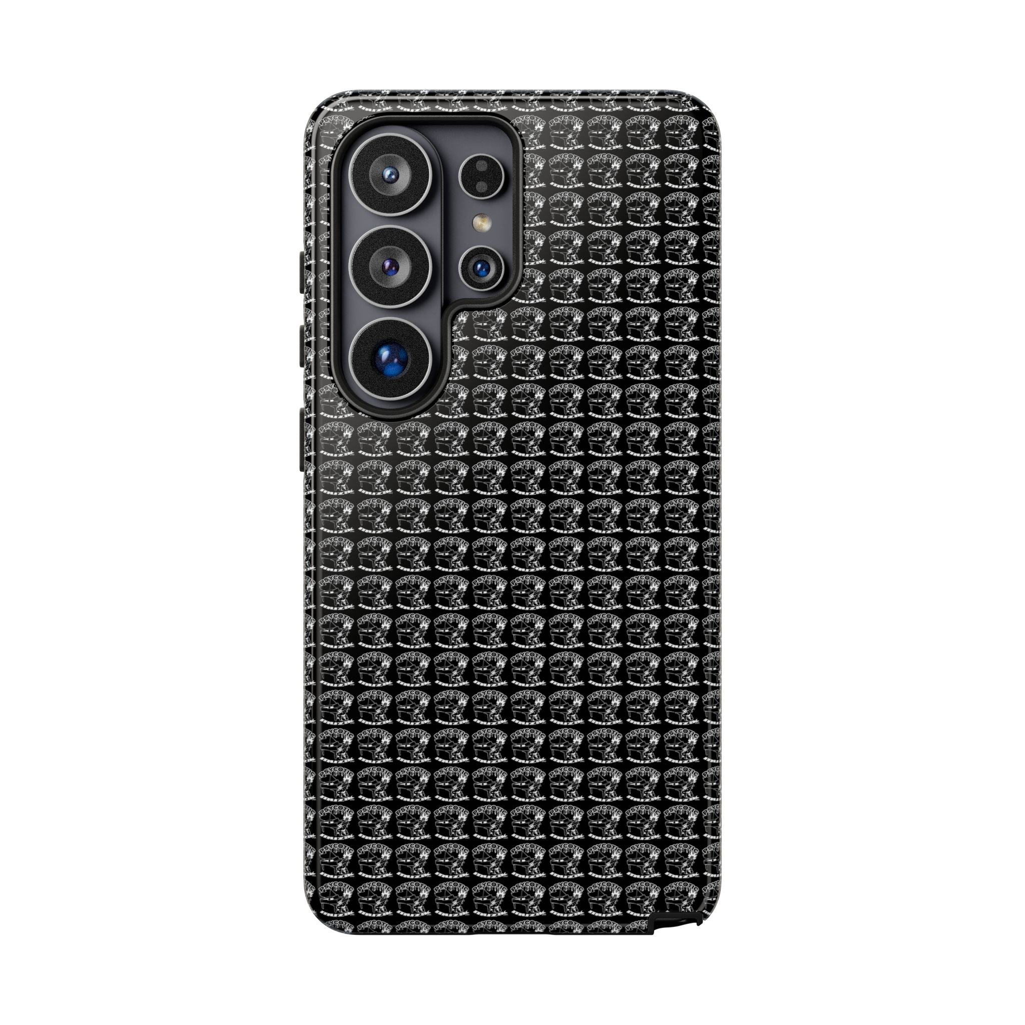 Black Carbon Fiber Texture Tough Phone Case — Rugged Drop Protection
