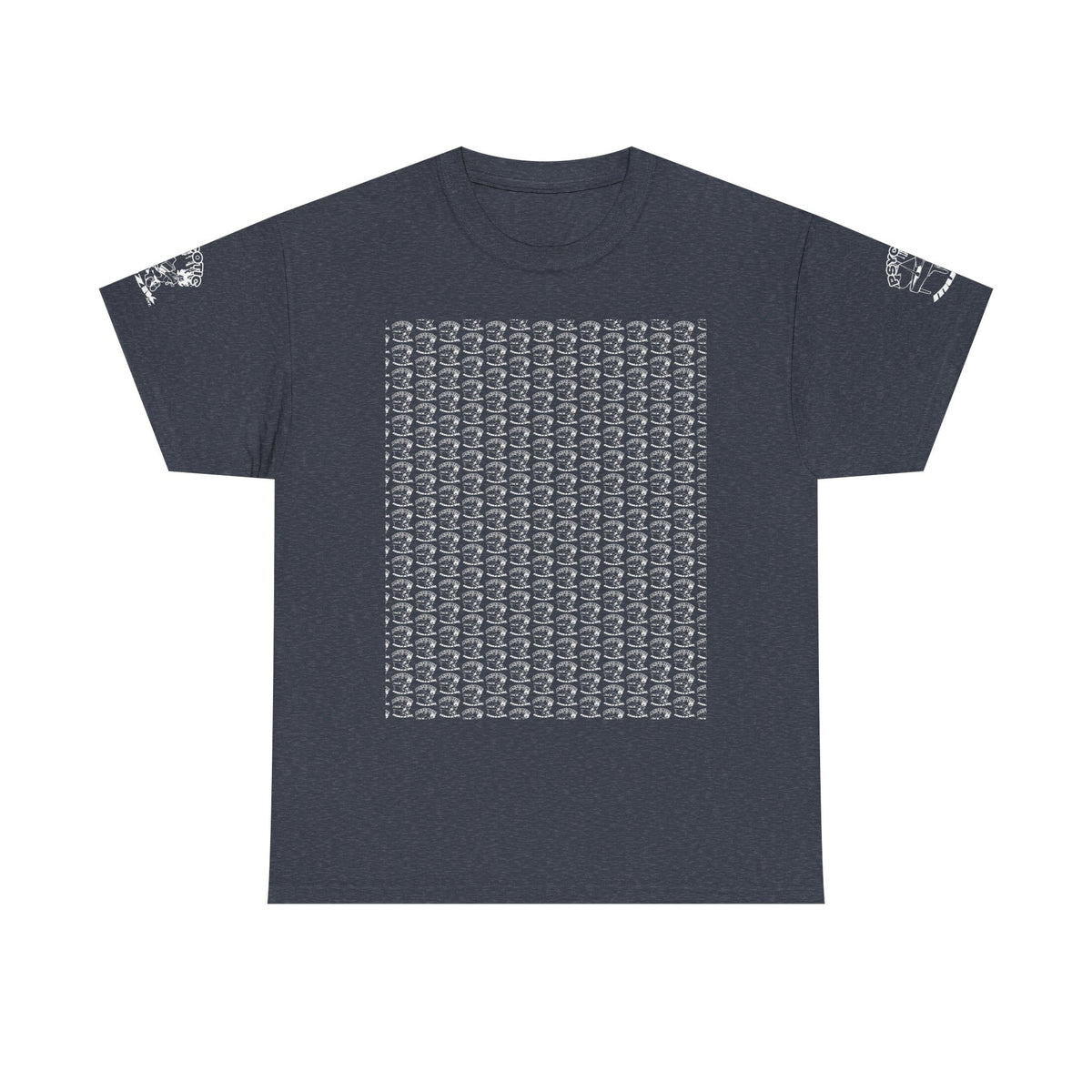 Skull Repeat Pattern T-Shirt — Gothic Grunge Graphic Tee