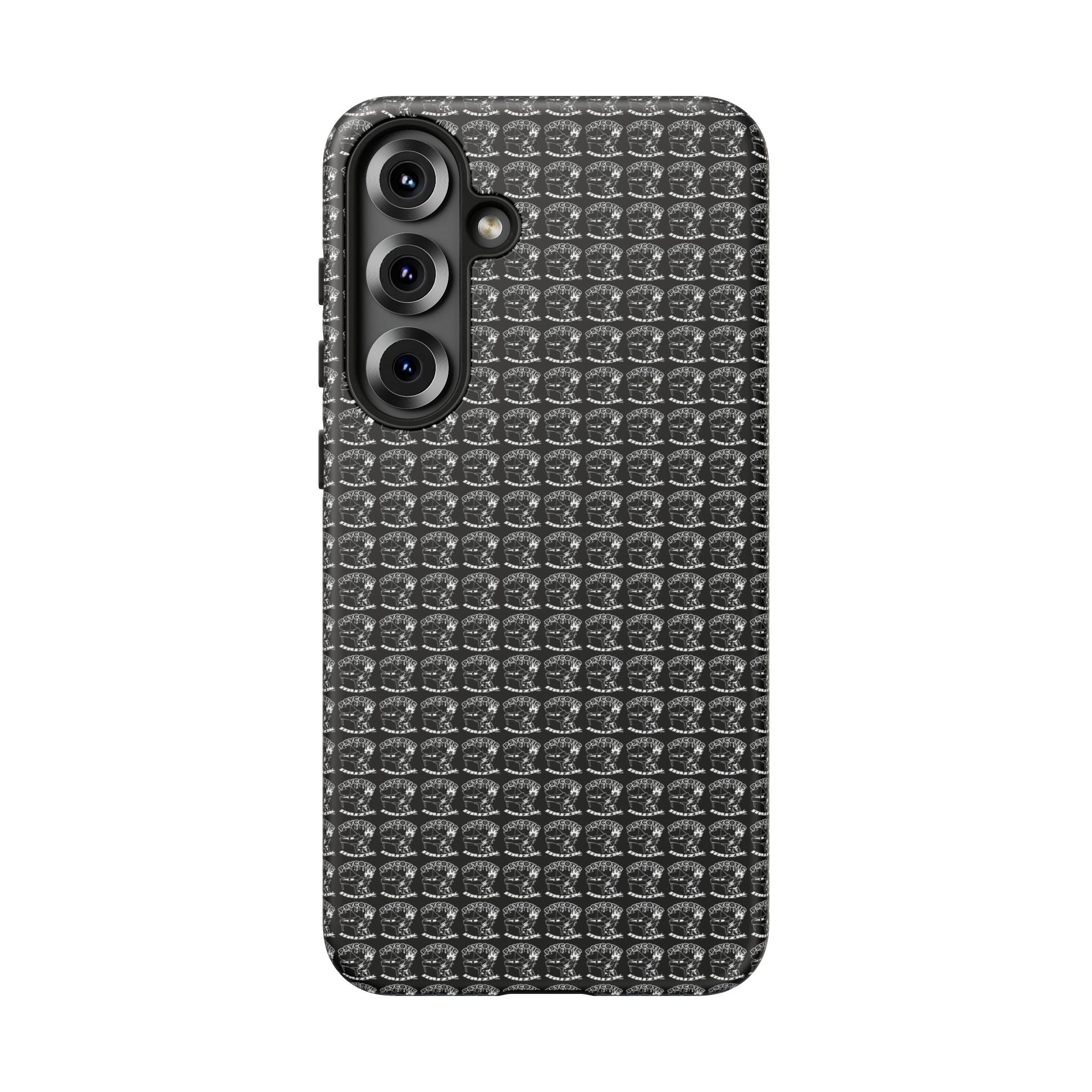 Black Carbon Fiber Texture Tough Phone Case — Rugged Drop Protection