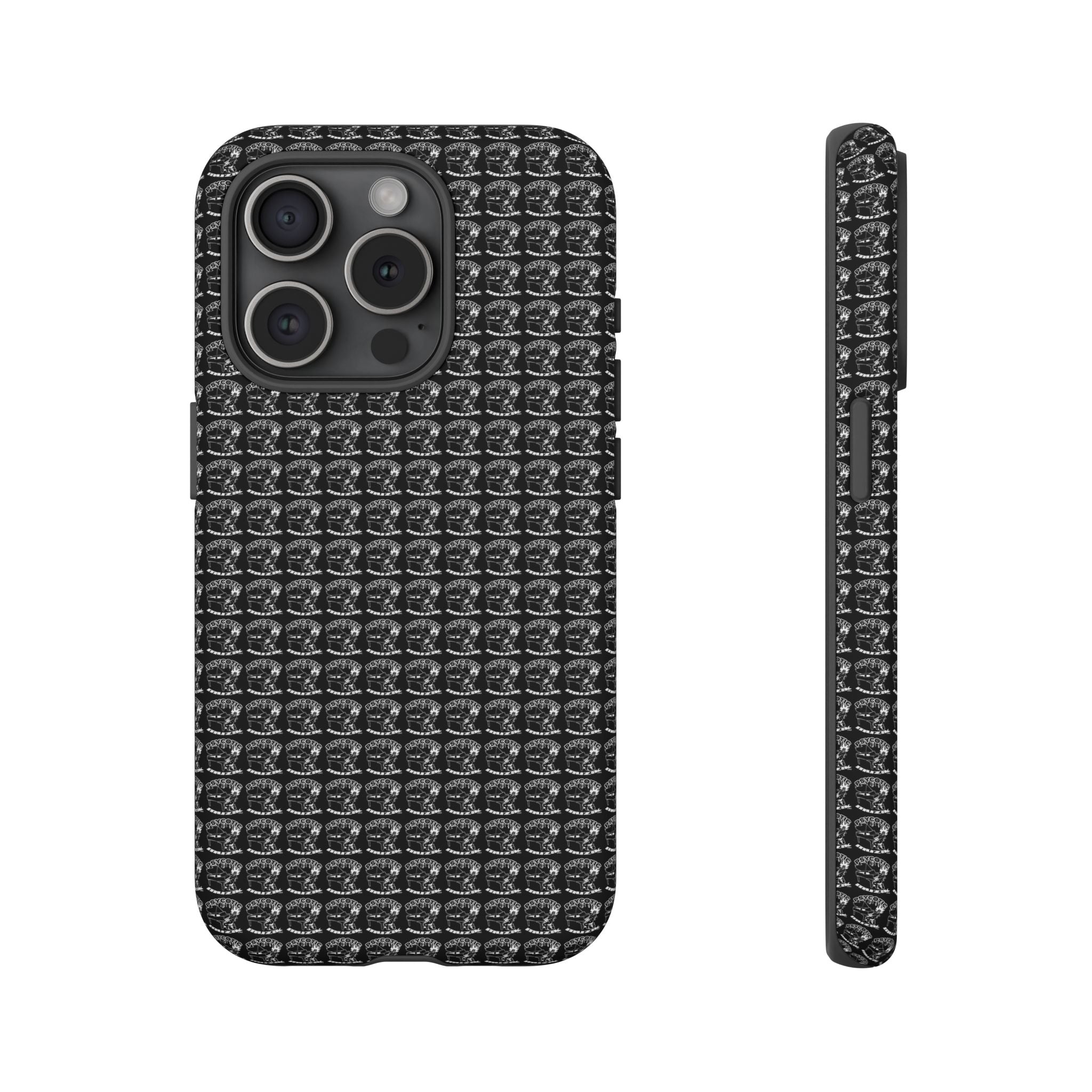 Black Carbon Fiber Texture Tough Phone Case — Rugged Drop Protection