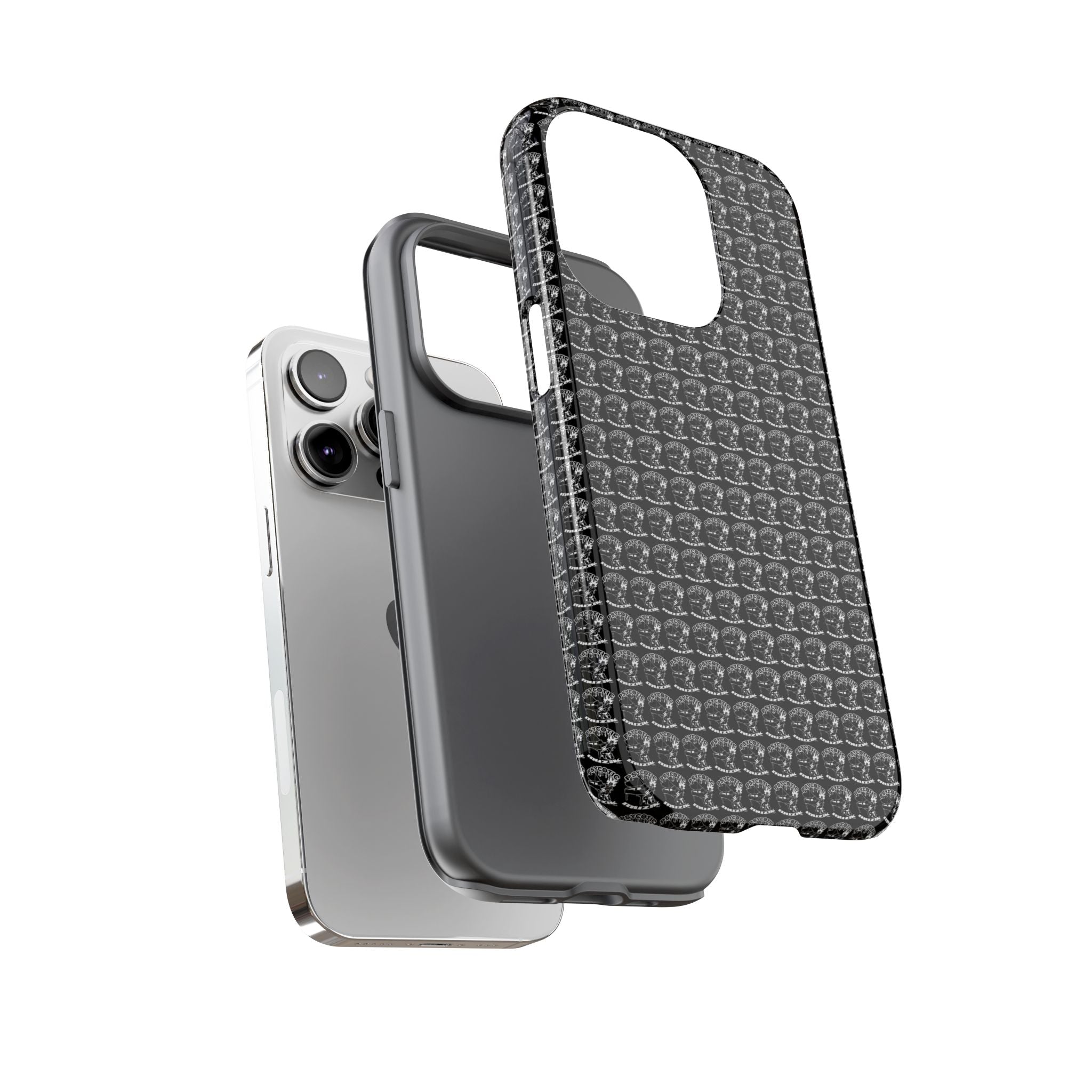 Black Carbon Fiber Texture Tough Phone Case — Rugged Drop Protection