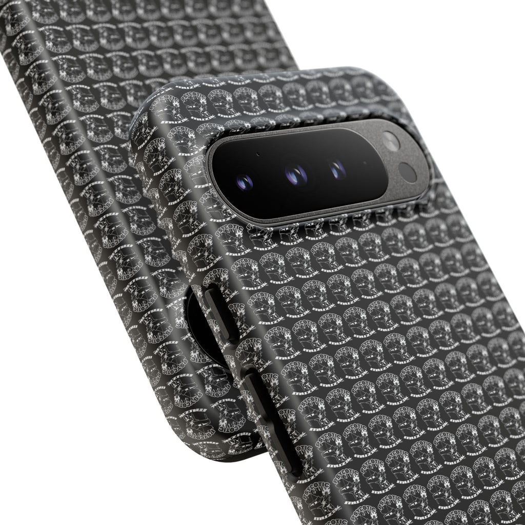 Black Carbon Fiber Texture Tough Phone Case — Rugged Drop Protection