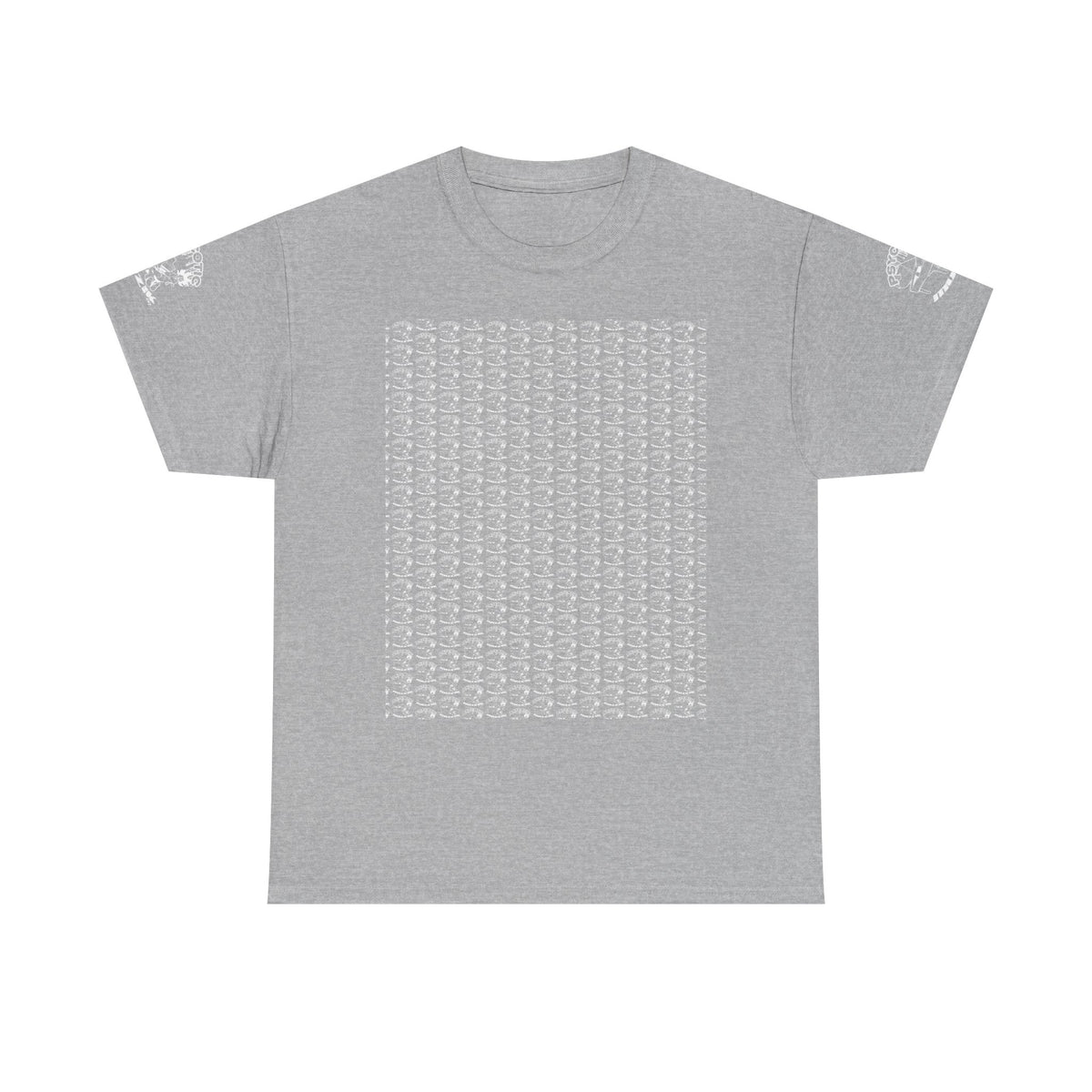 Skull Repeat Pattern T-Shirt — Gothic Grunge Graphic Tee