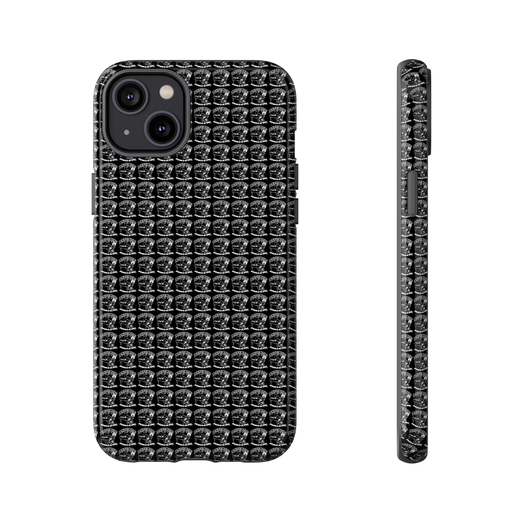 Black Carbon Fiber Texture Tough Phone Case — Rugged Drop Protection