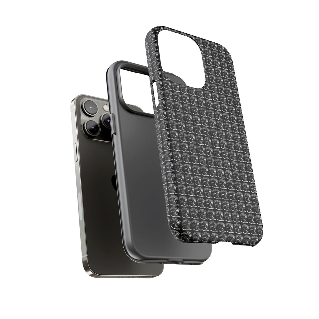 Black Carbon Fiber Texture Tough Phone Case — Rugged Drop Protection