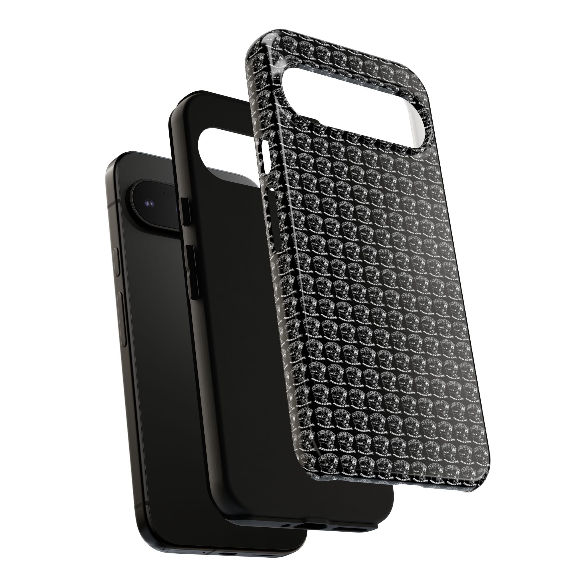 Black Carbon Fiber Texture Tough Phone Case — Rugged Drop Protection
