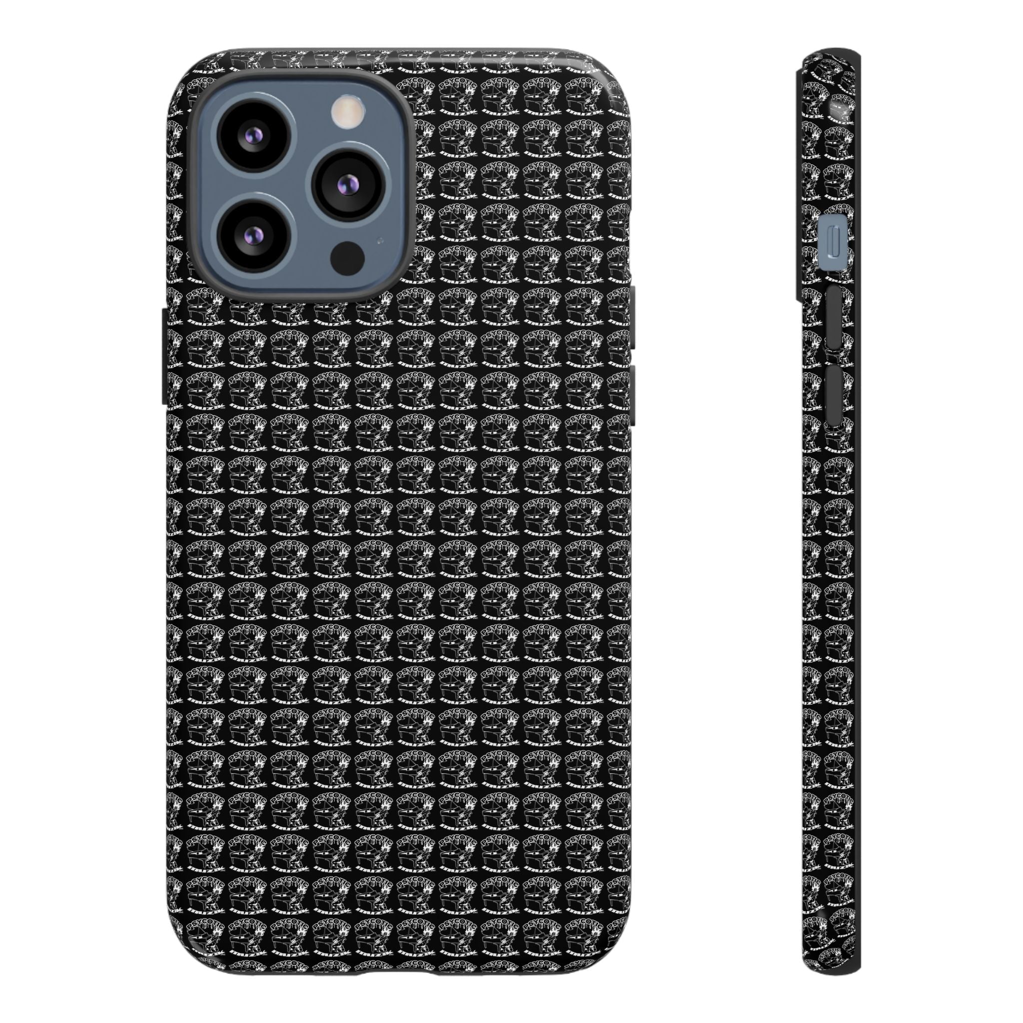 Black Carbon Fiber Texture Tough Phone Case — Rugged Drop Protection