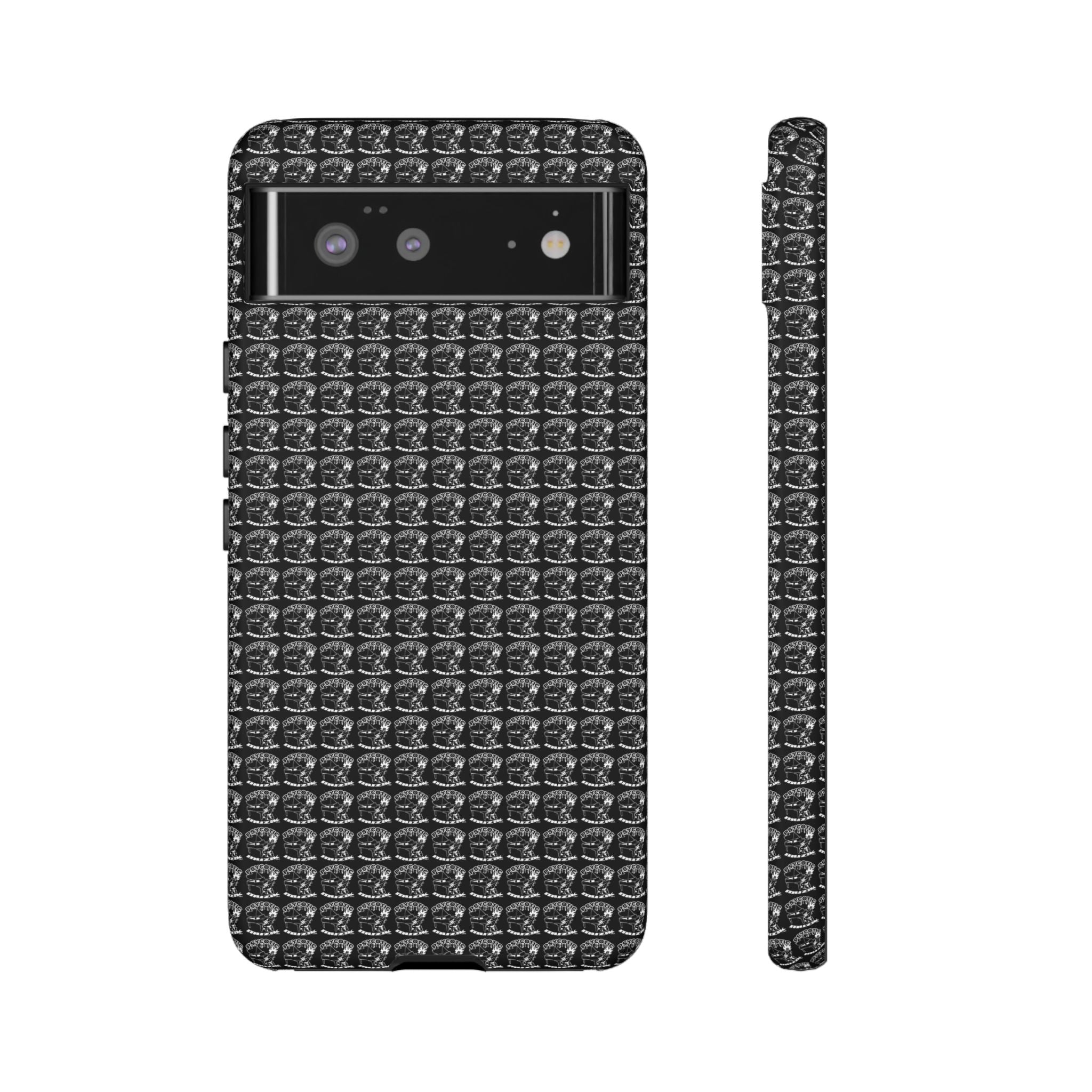 Black Carbon Fiber Texture Tough Phone Case — Rugged Drop Protection