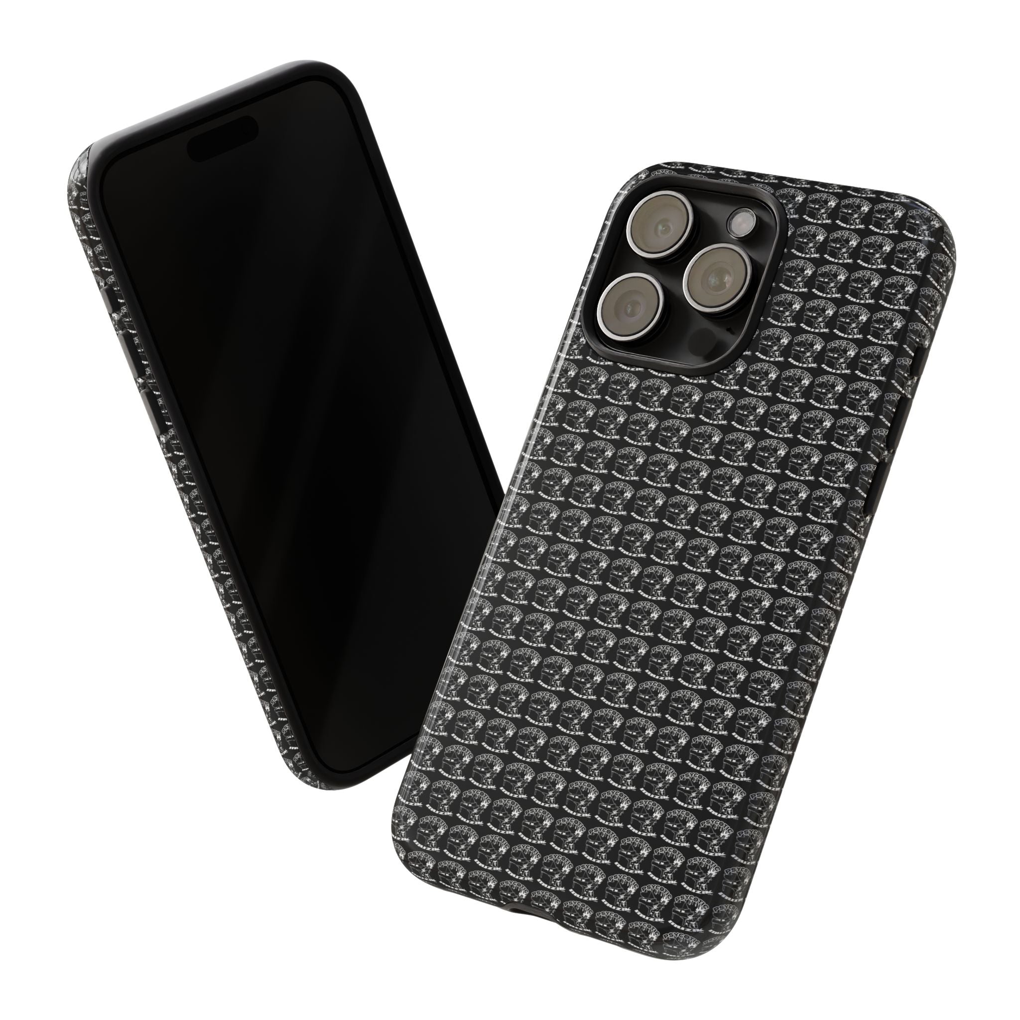 Black Carbon Fiber Texture Tough Phone Case — Rugged Drop Protection