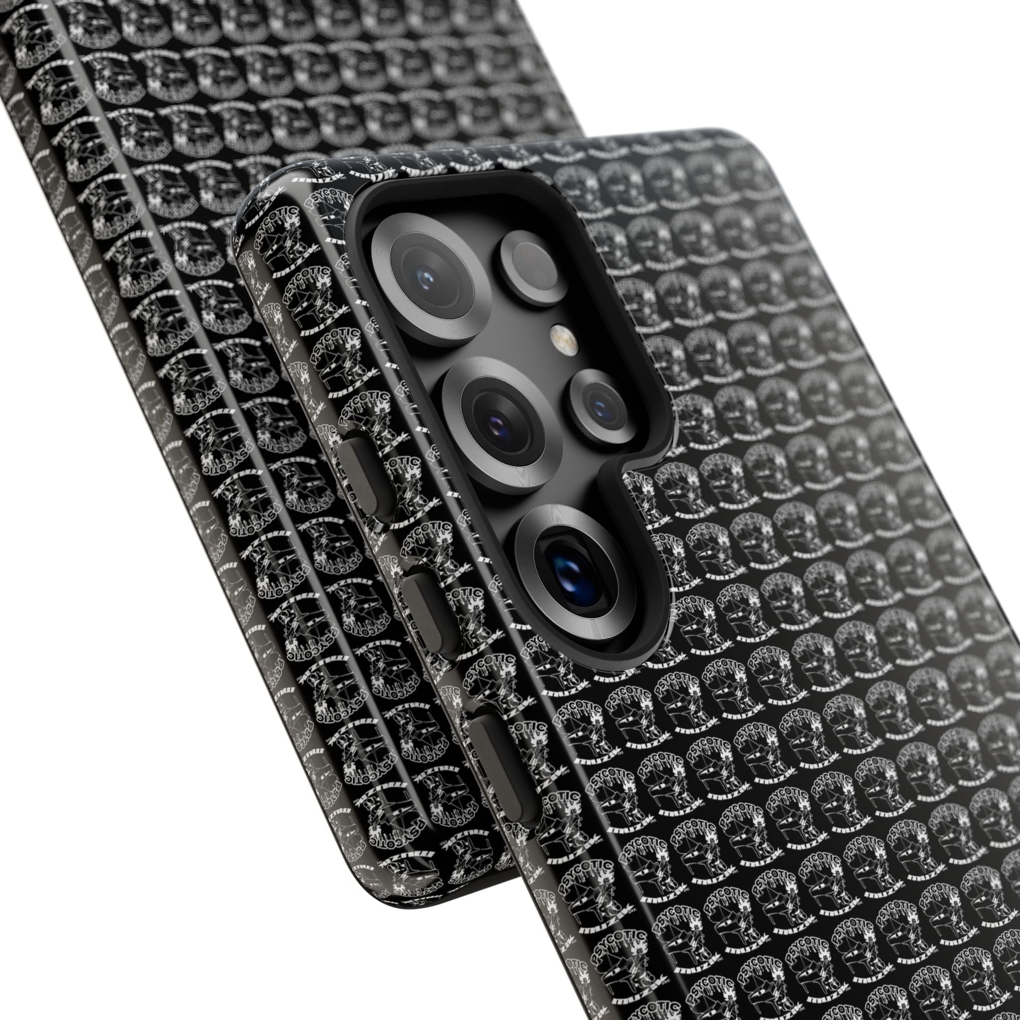 Black Carbon Fiber Texture Tough Phone Case — Rugged Drop Protection