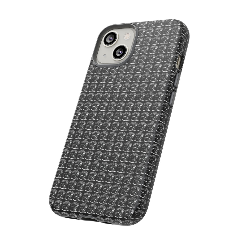 Black Carbon Fiber Texture Tough Phone Case — Rugged Drop Protection