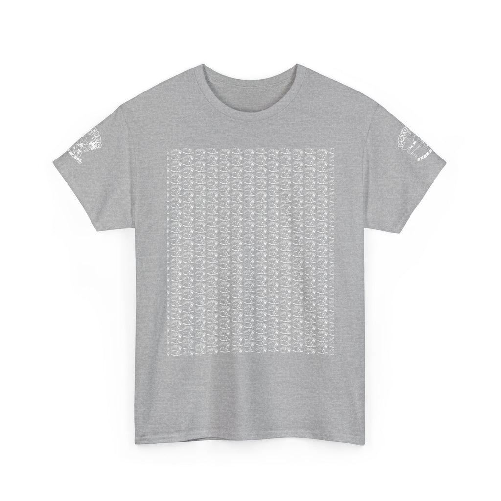 Skull Repeat Pattern T-Shirt — Gothic Grunge Graphic Tee