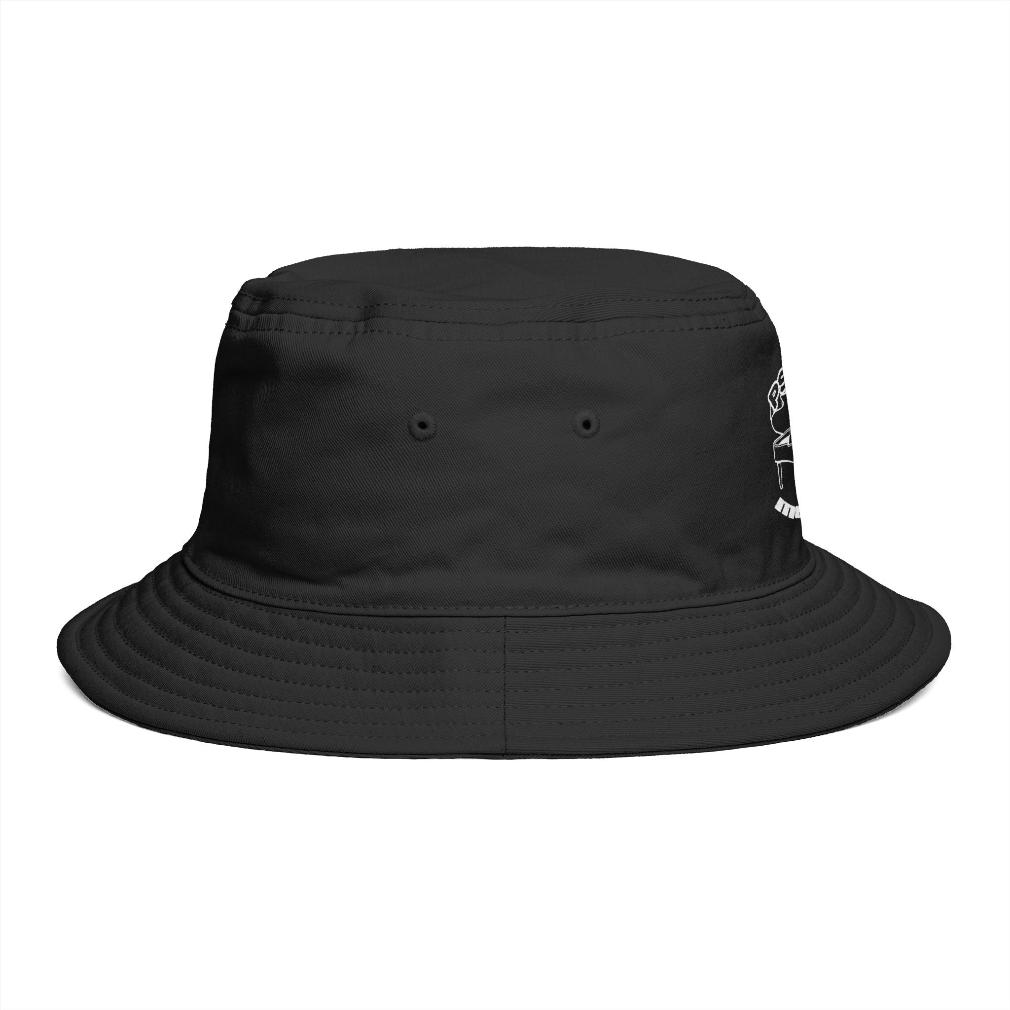Psycotic Drummer Brown Bucket Hat — Retro Rock Band Graphic Bucket Hat