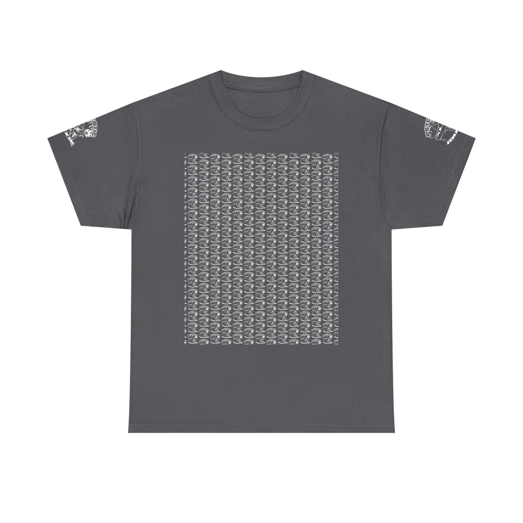 Skull Repeat Pattern T-Shirt — Gothic Grunge Graphic Tee