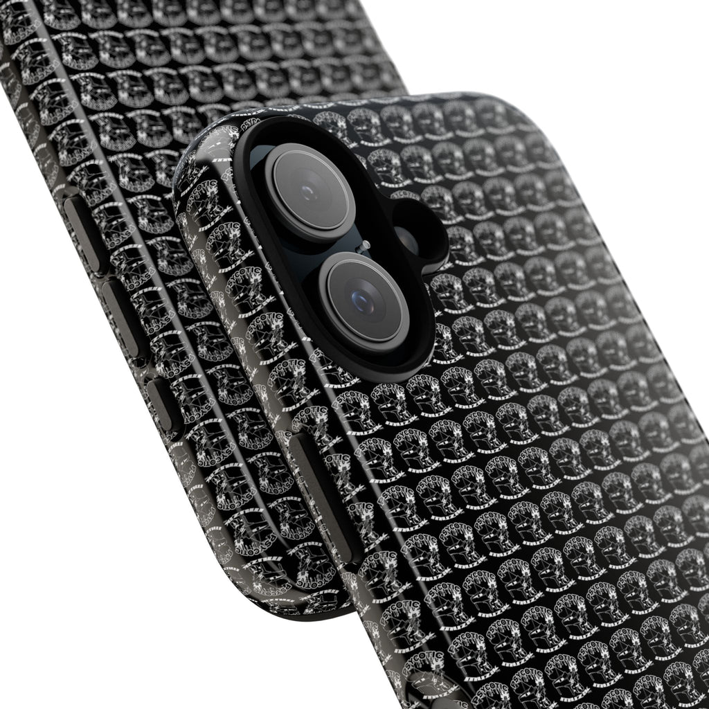 Black Carbon Fiber Texture Tough Phone Case — Rugged Drop Protection