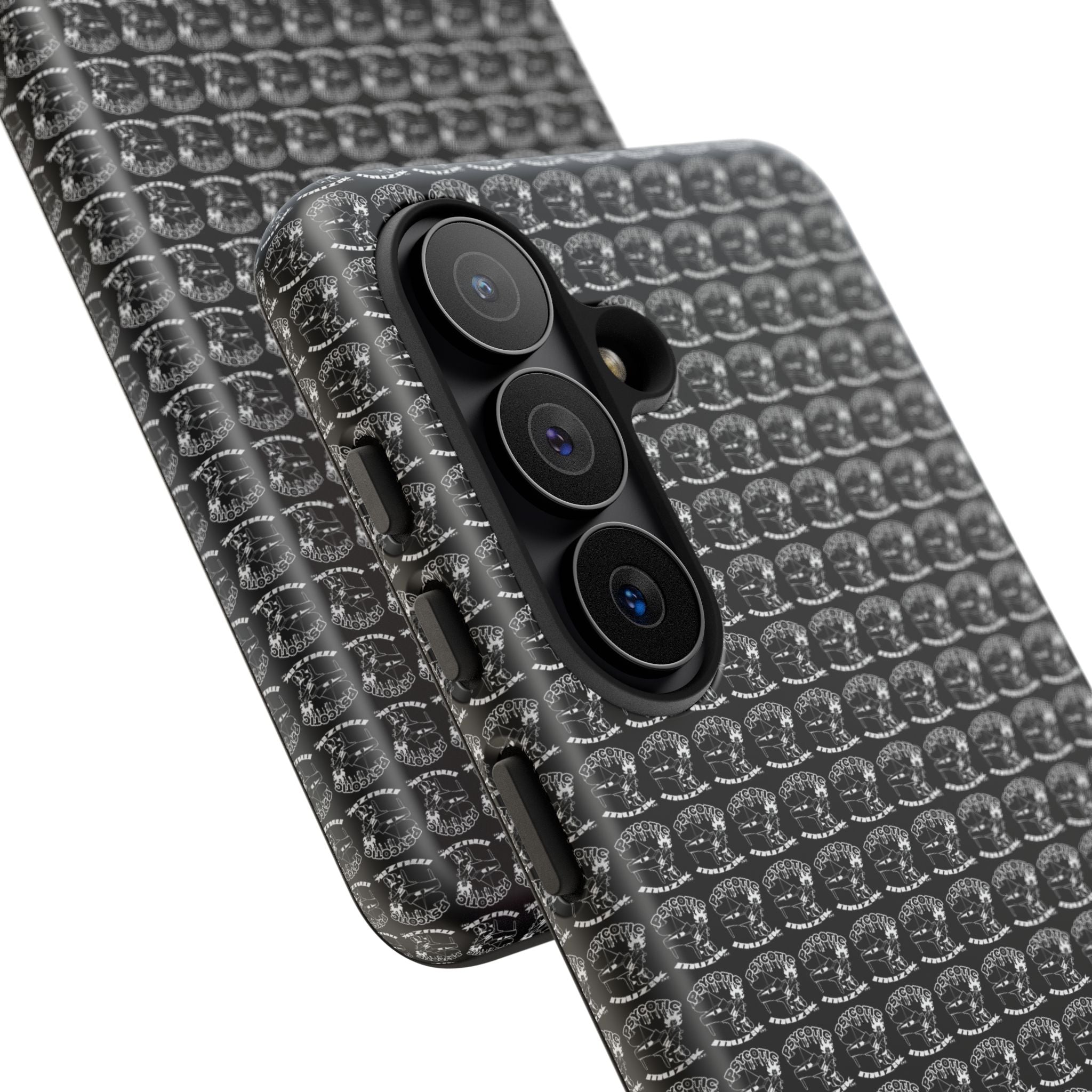 Black Carbon Fiber Texture Tough Phone Case — Rugged Drop Protection
