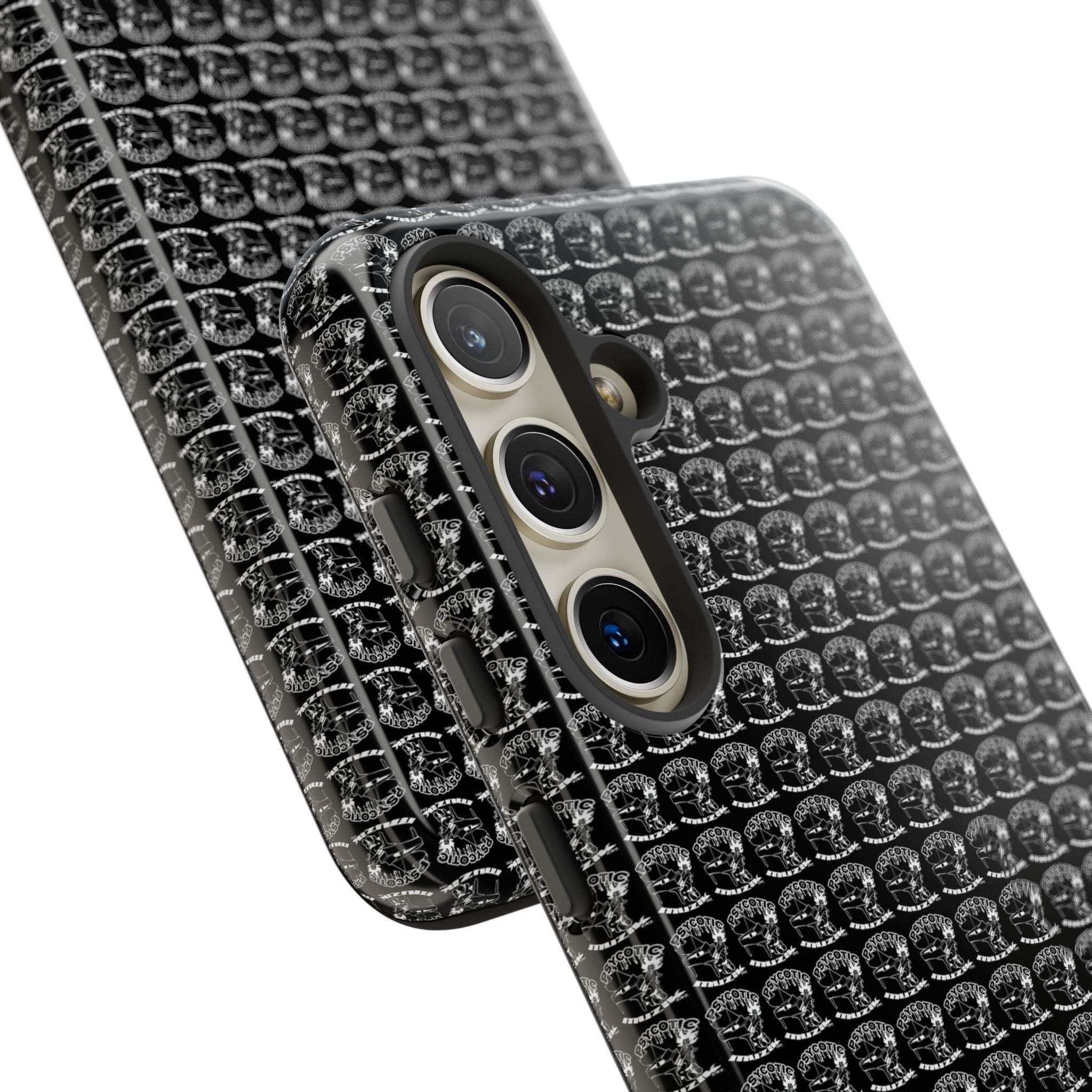 Black Carbon Fiber Texture Tough Phone Case — Rugged Drop Protection