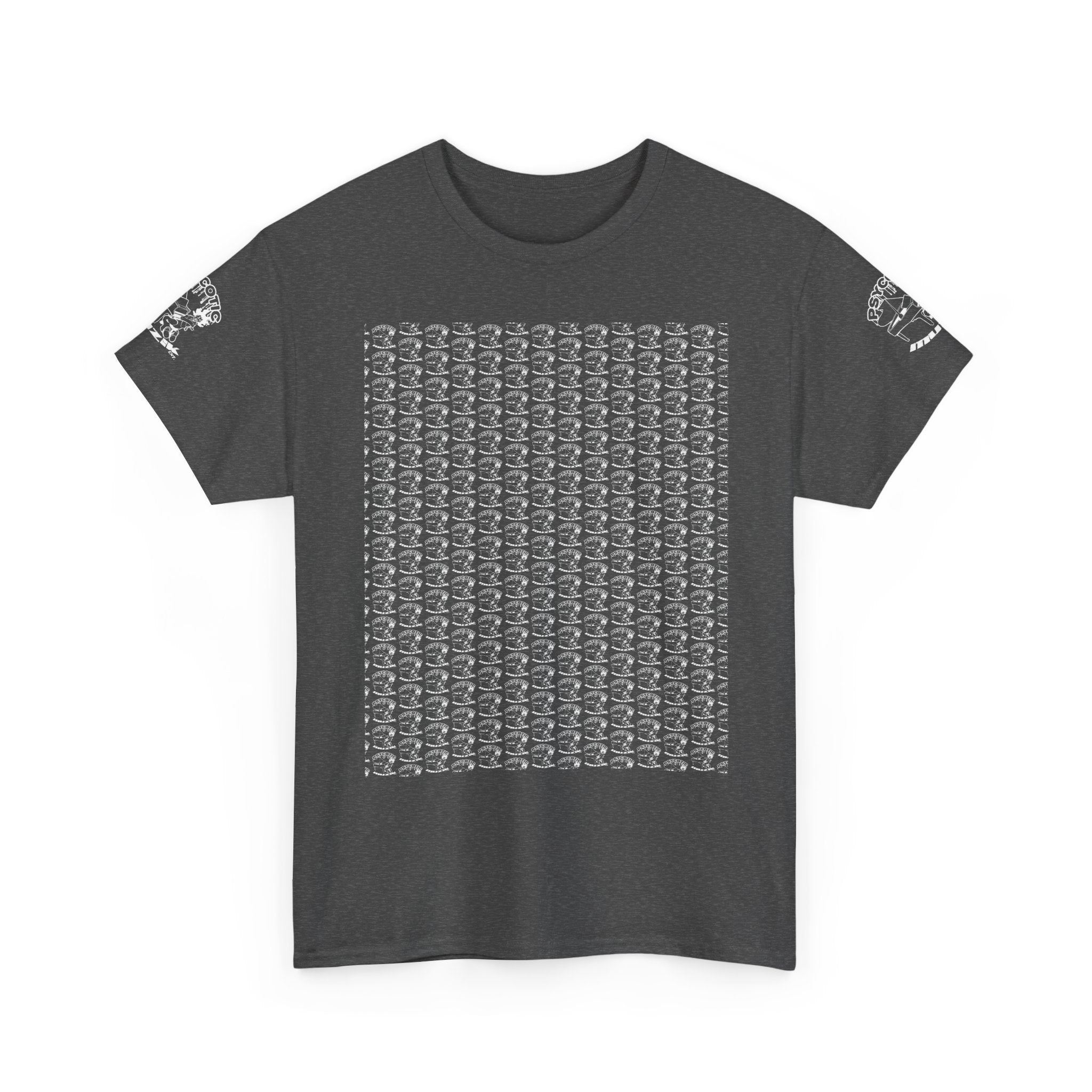 Skull Repeat Pattern T-Shirt — Gothic Grunge Graphic Tee