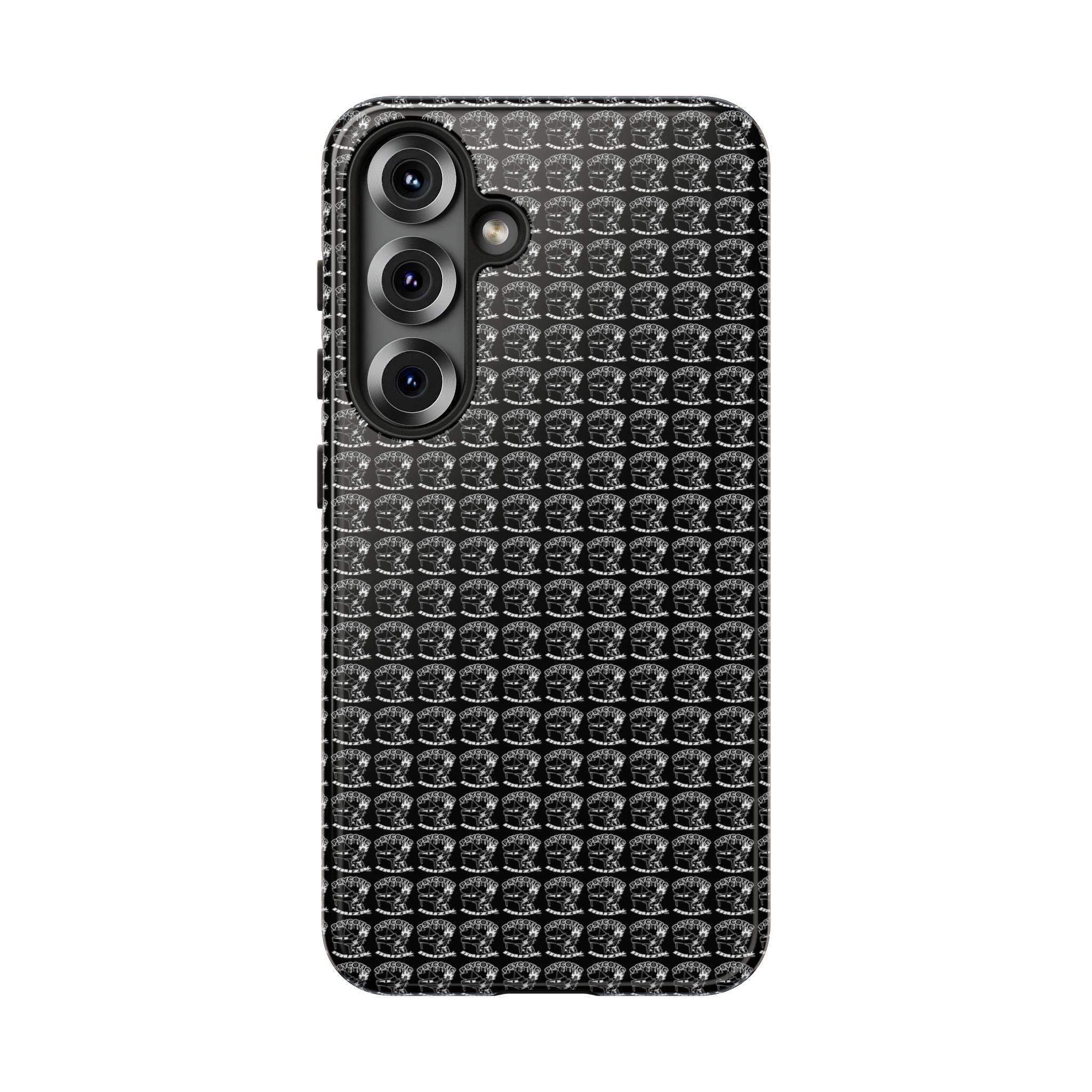Black Carbon Fiber Texture Tough Phone Case — Rugged Drop Protection