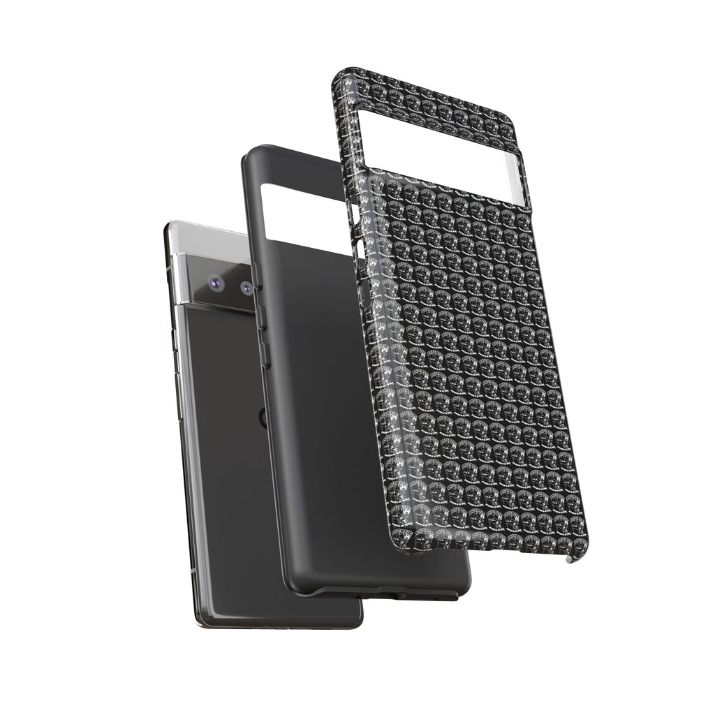 Black Carbon Fiber Texture Tough Phone Case — Rugged Drop Protection