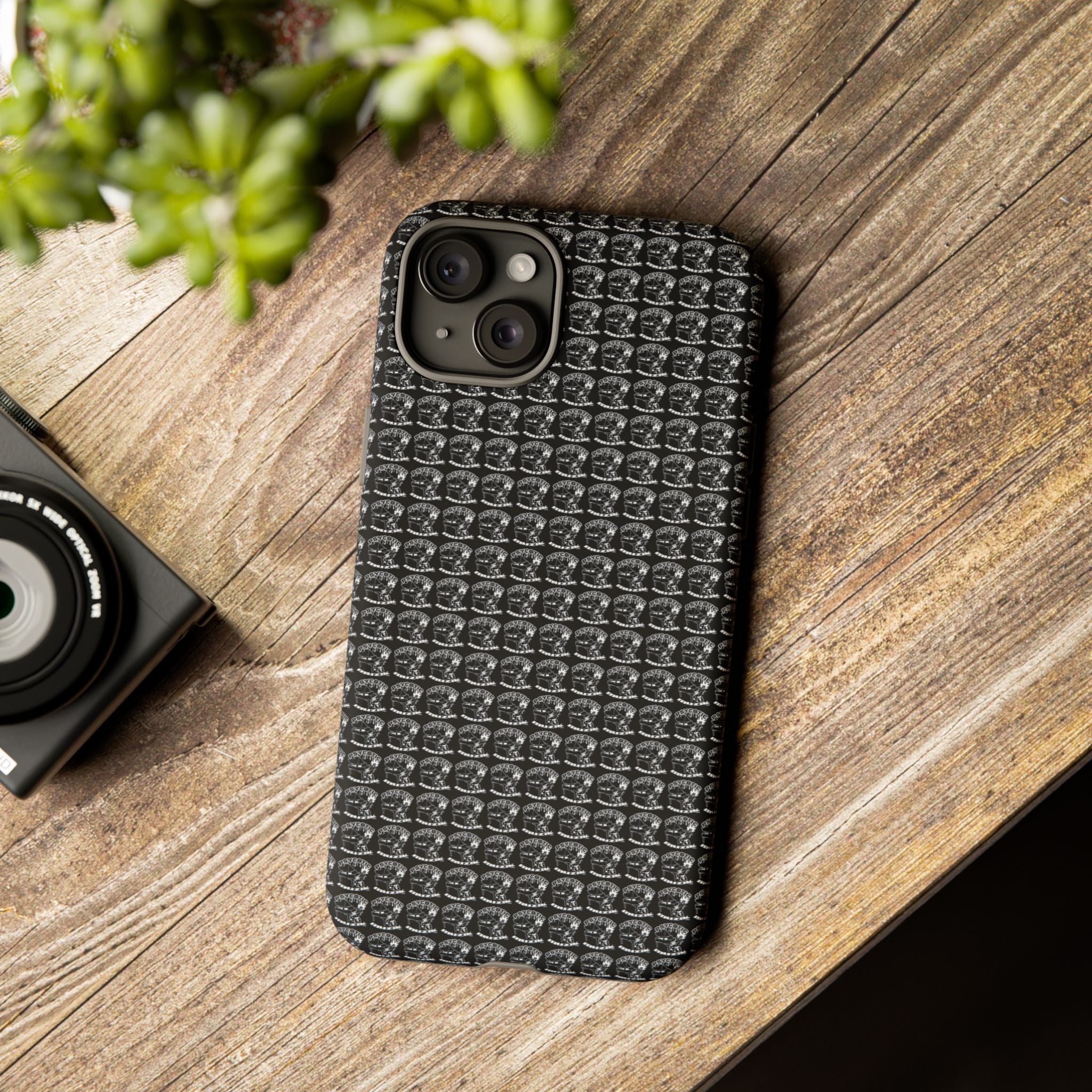 Black Carbon Fiber Texture Tough Phone Case — Rugged Drop Protection