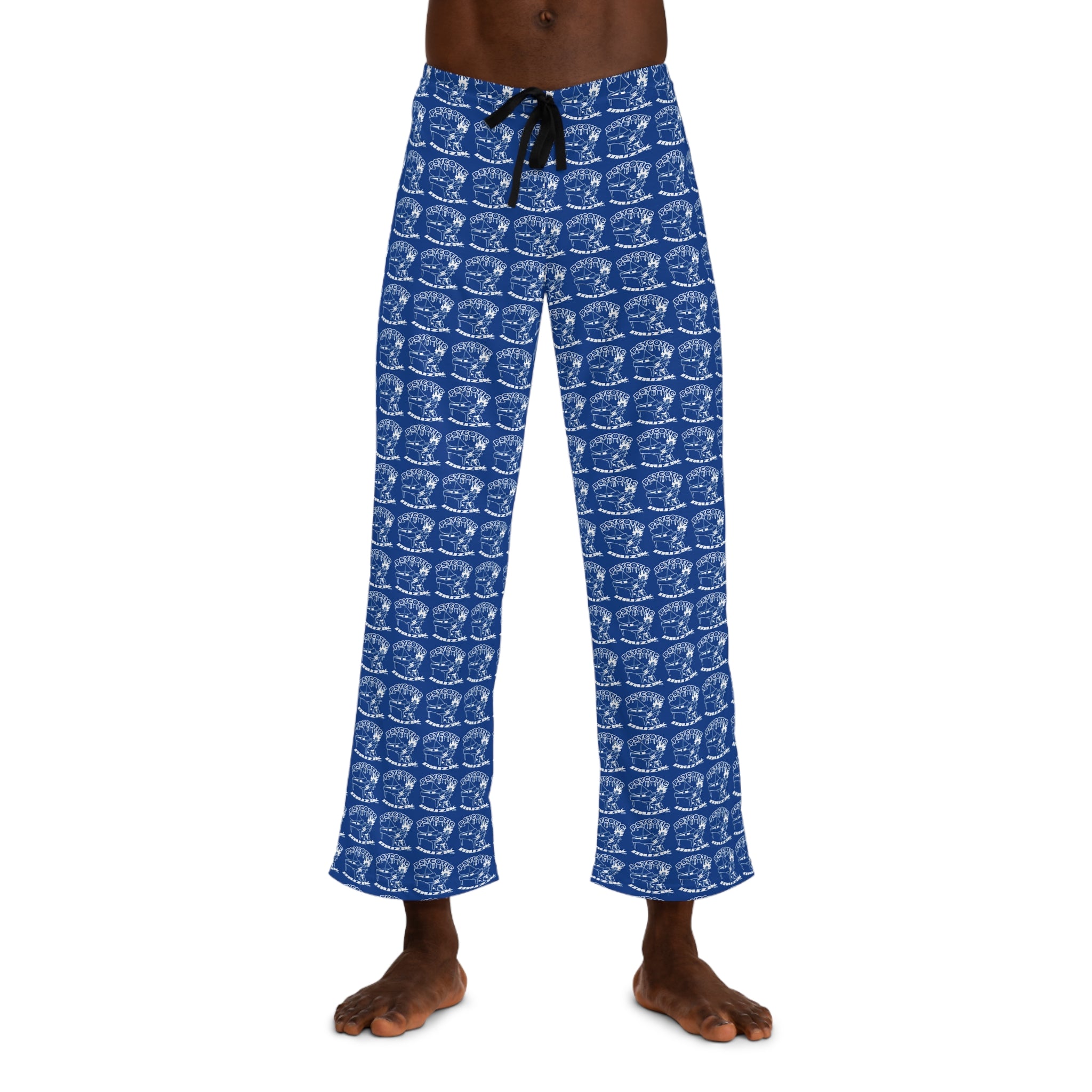 Blue Nautical Blueprint Men's Pajama Pants – Cozy All-Over Print Sleepwear