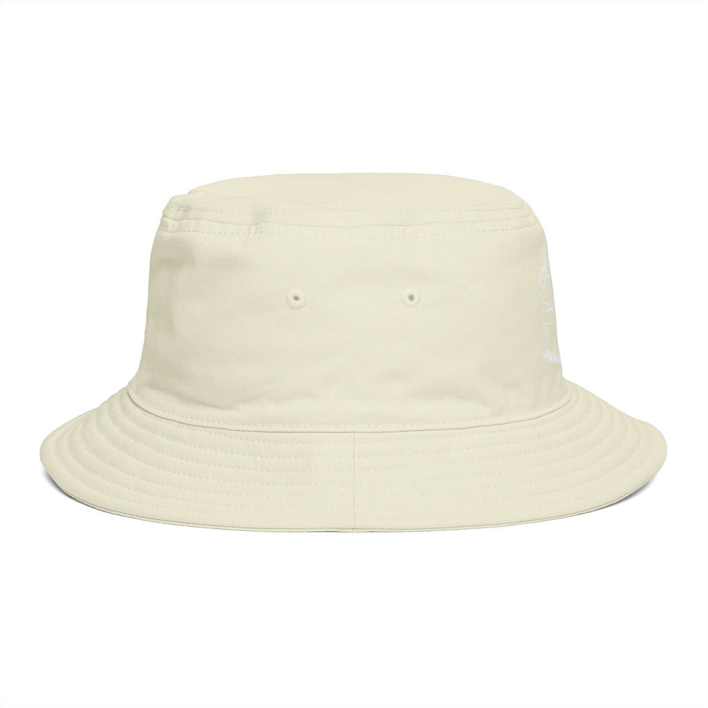 Psycotic Drummer Brown Bucket Hat — Retro Rock Band Graphic Bucket Hat