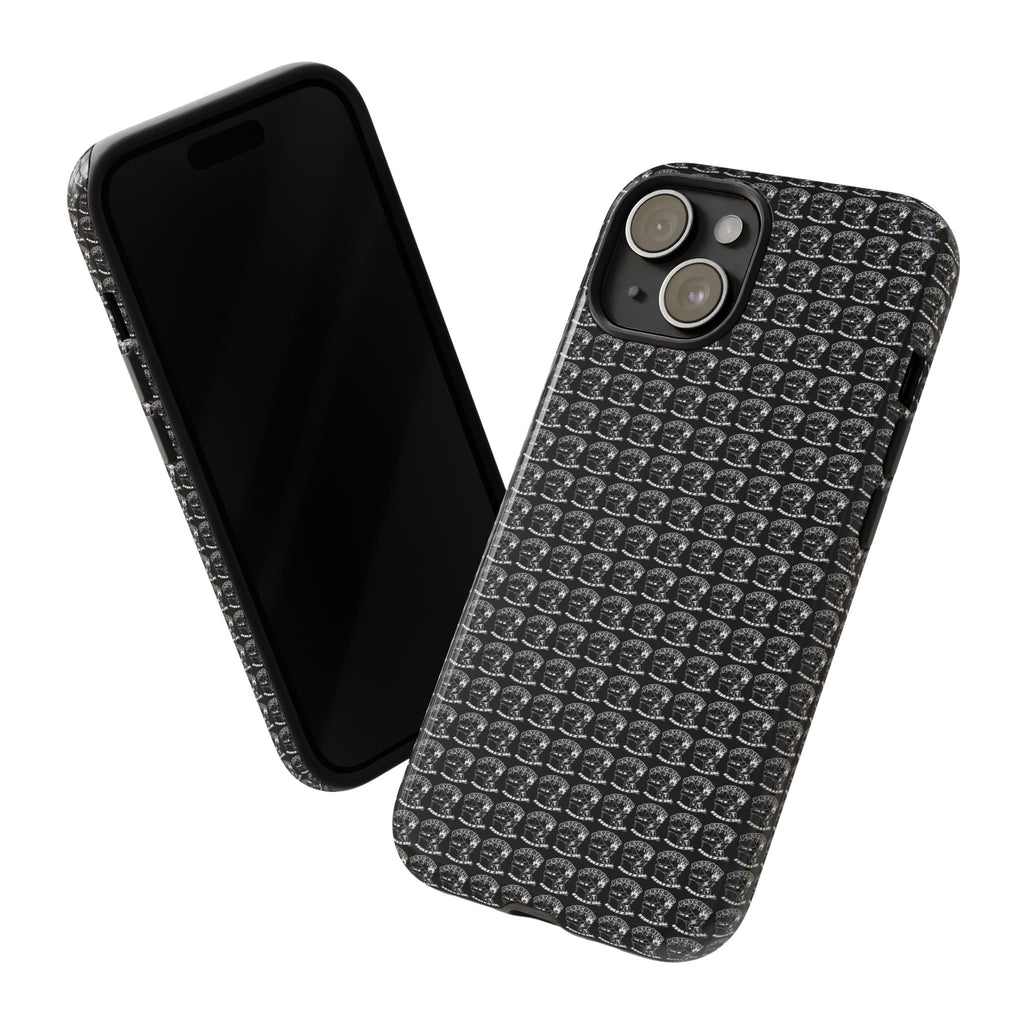 Black Carbon Fiber Texture Tough Phone Case — Rugged Drop Protection