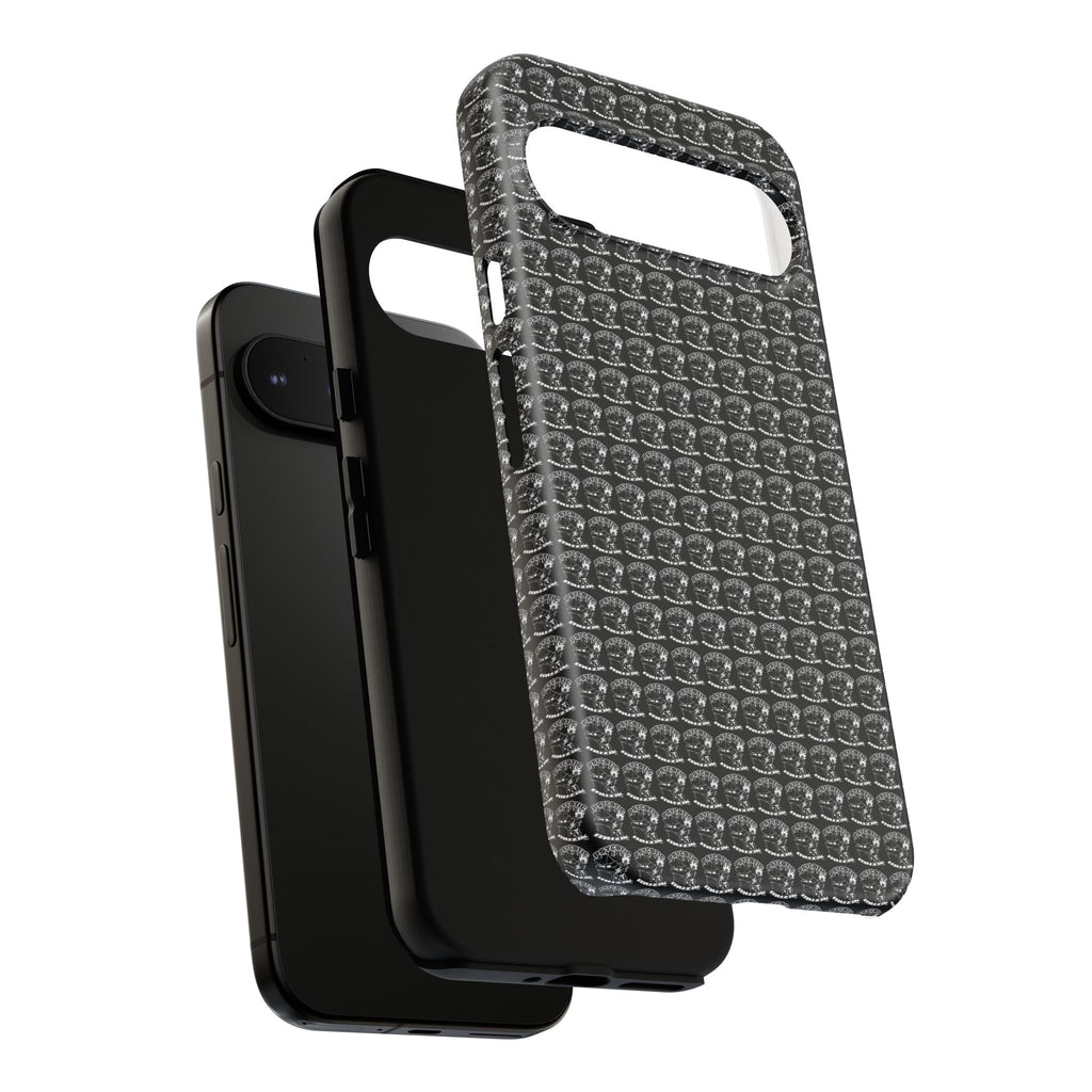 Black Carbon Fiber Texture Tough Phone Case — Rugged Drop Protection