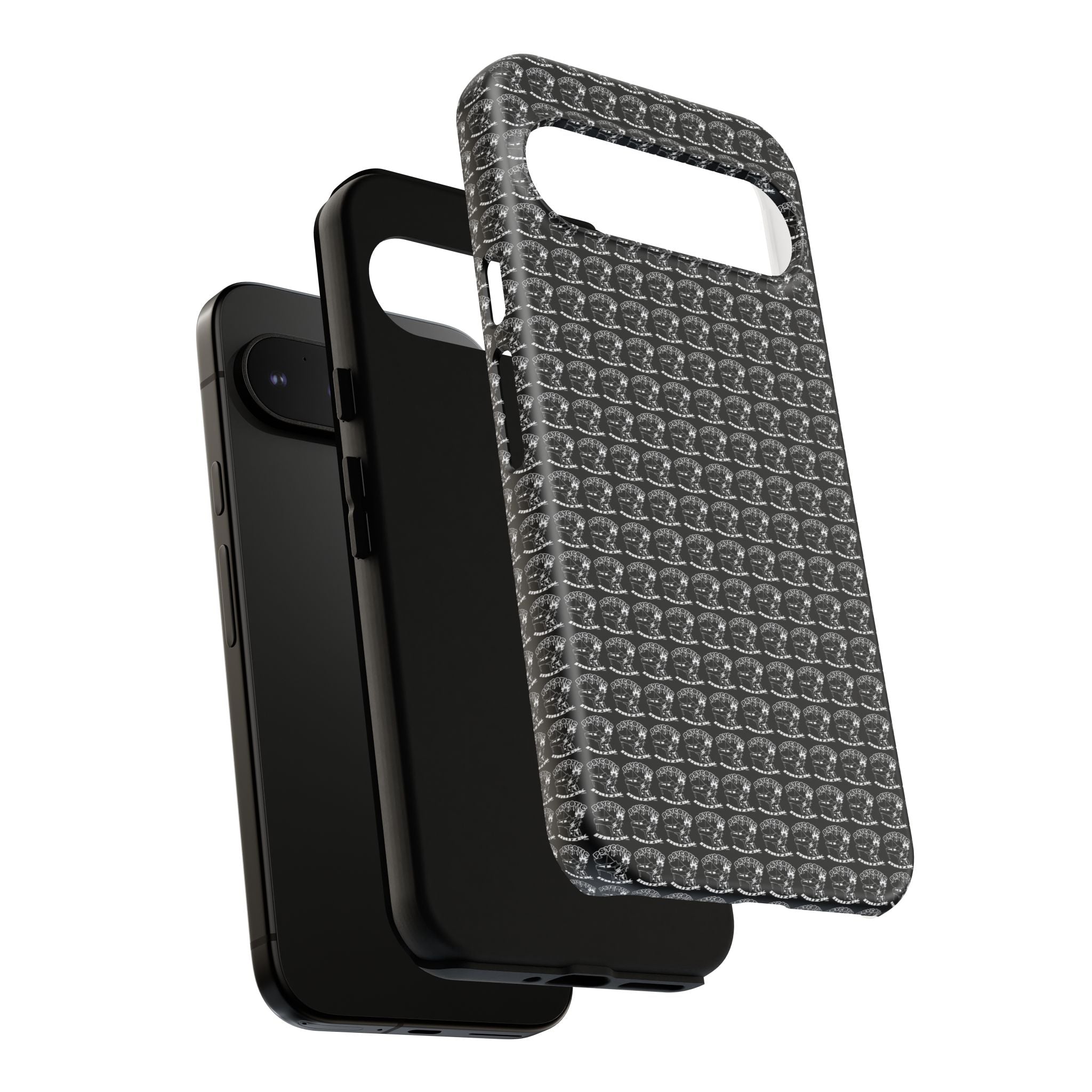 Black Carbon Fiber Texture Tough Phone Case — Rugged Drop Protection