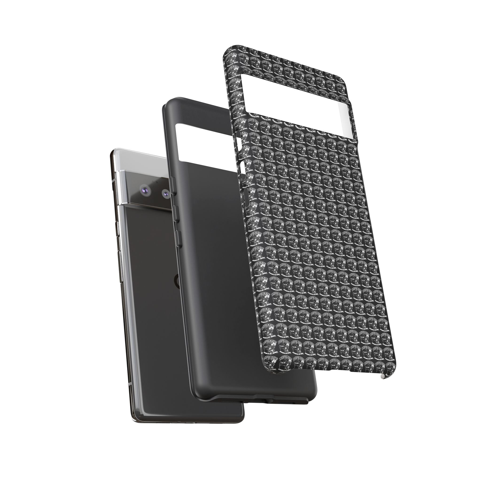 Black Carbon Fiber Texture Tough Phone Case — Rugged Drop Protection