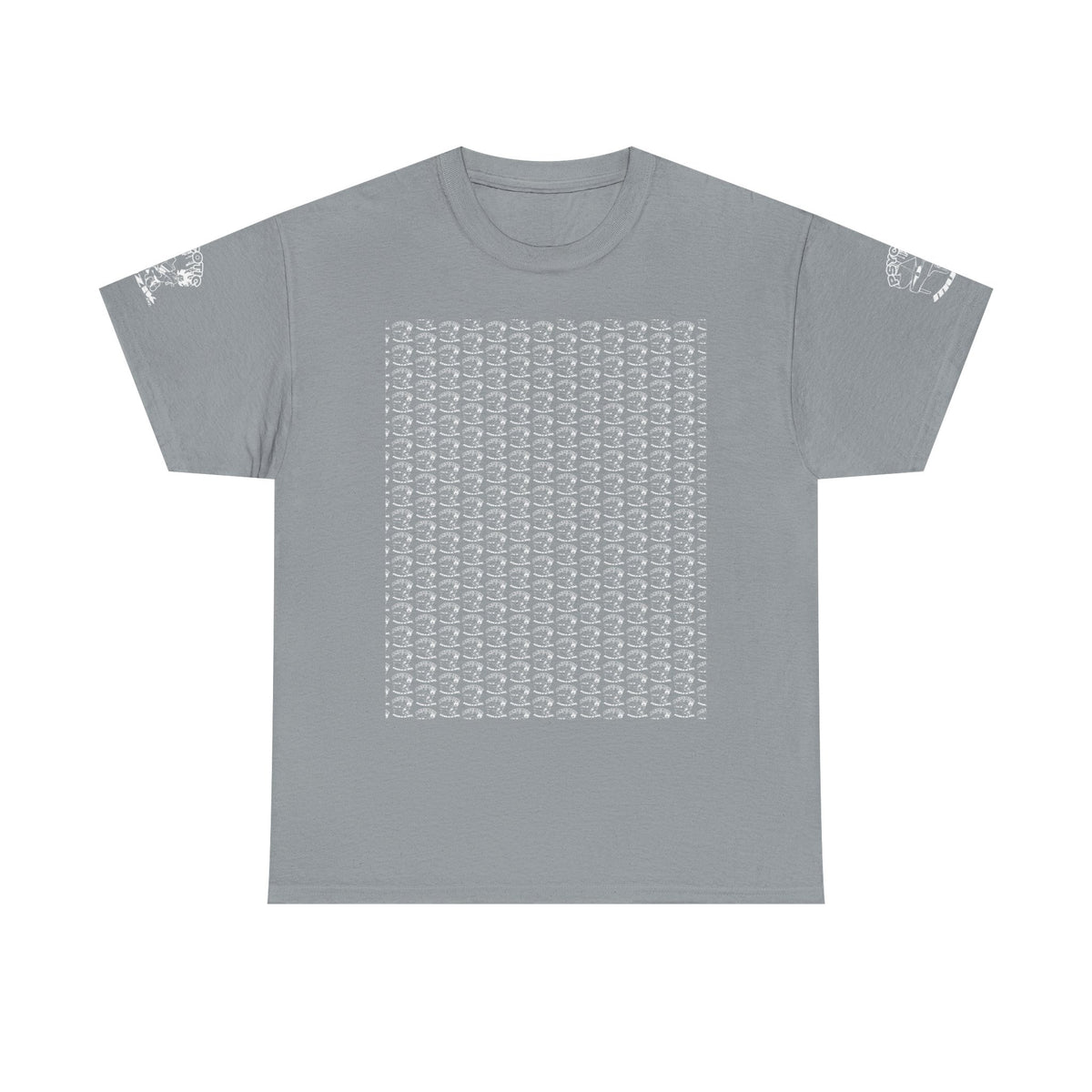 Skull Repeat Pattern T-Shirt — Gothic Grunge Graphic Tee