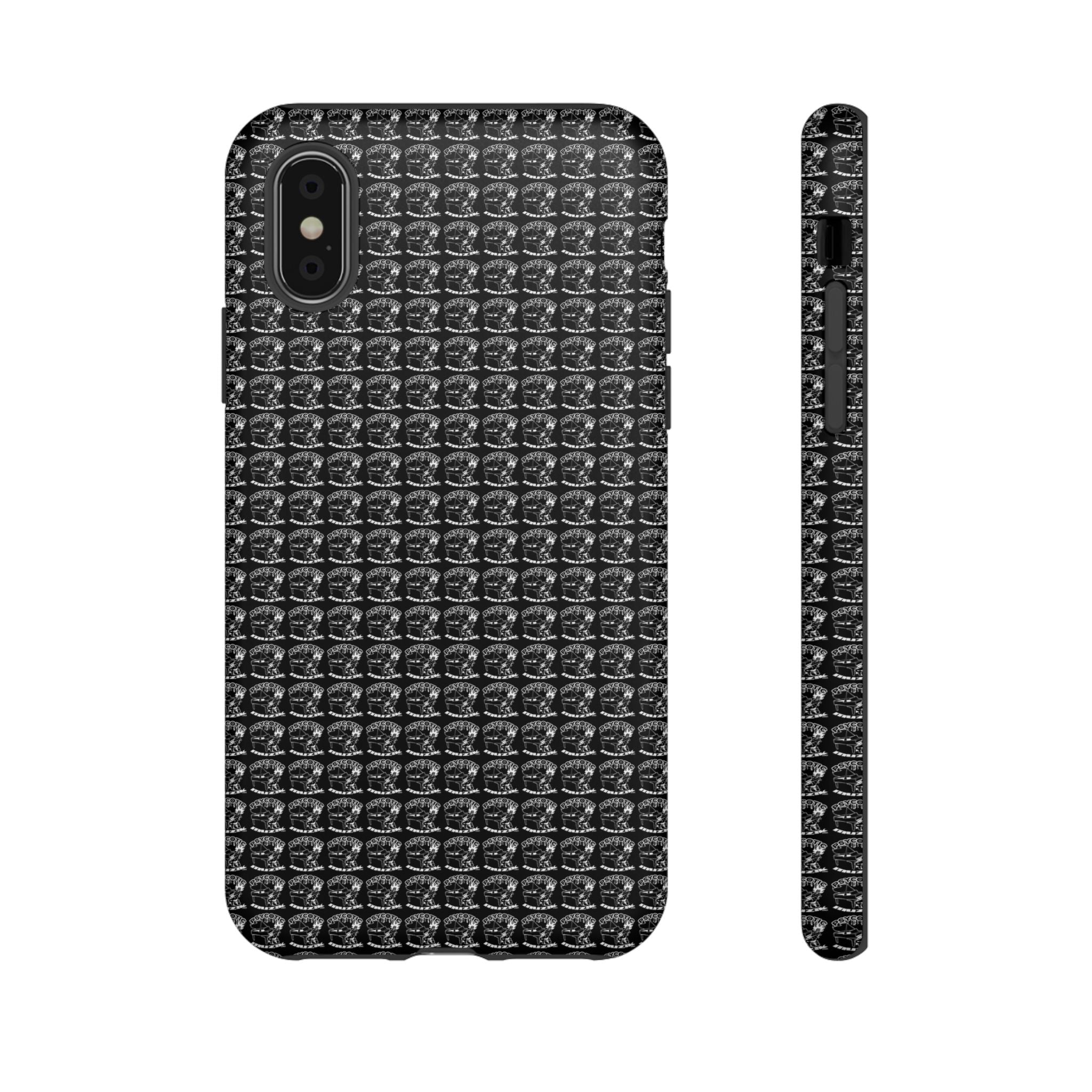 Black Carbon Fiber Texture Tough Phone Case — Rugged Drop Protection
