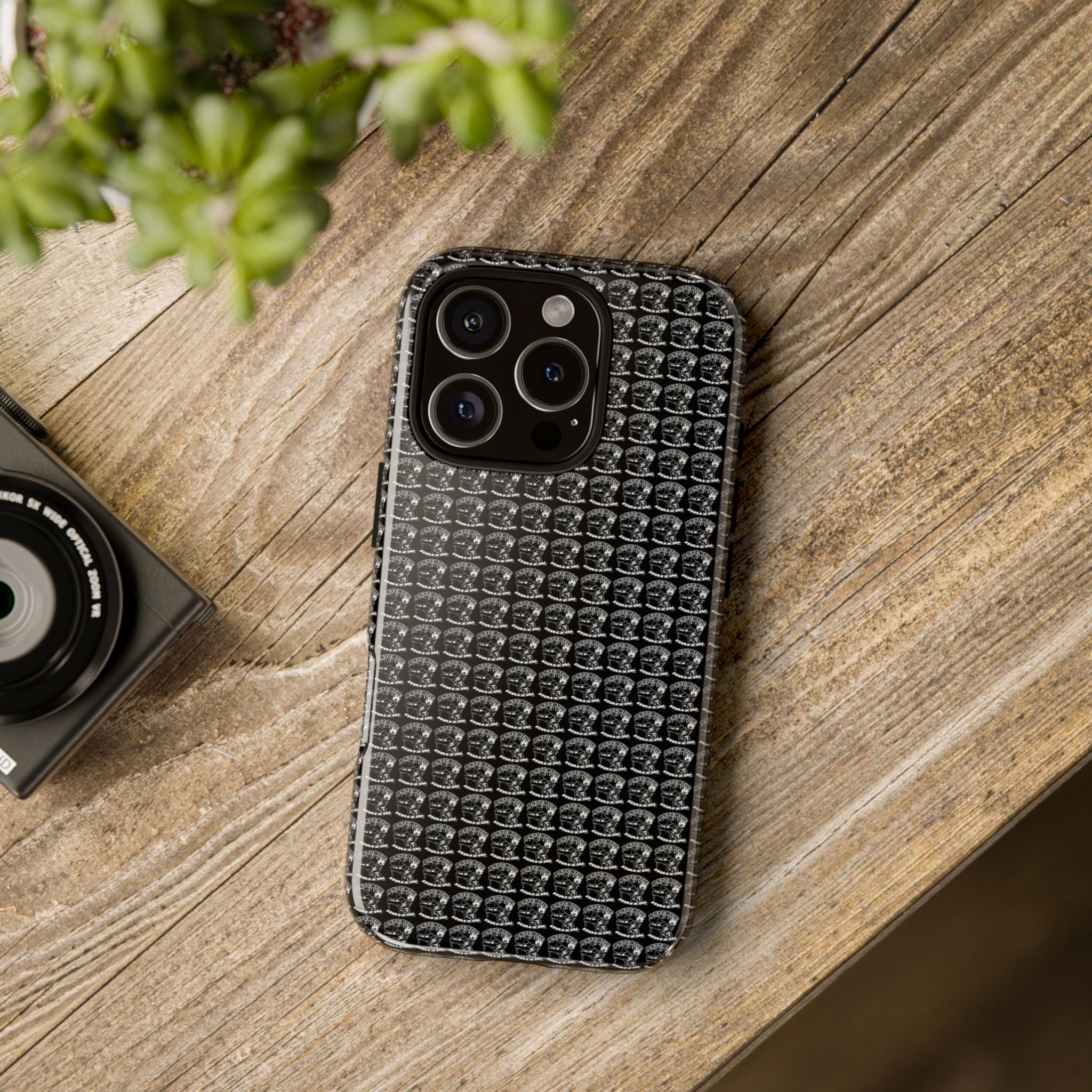 Black Carbon Fiber Texture Tough Phone Case — Rugged Drop Protection