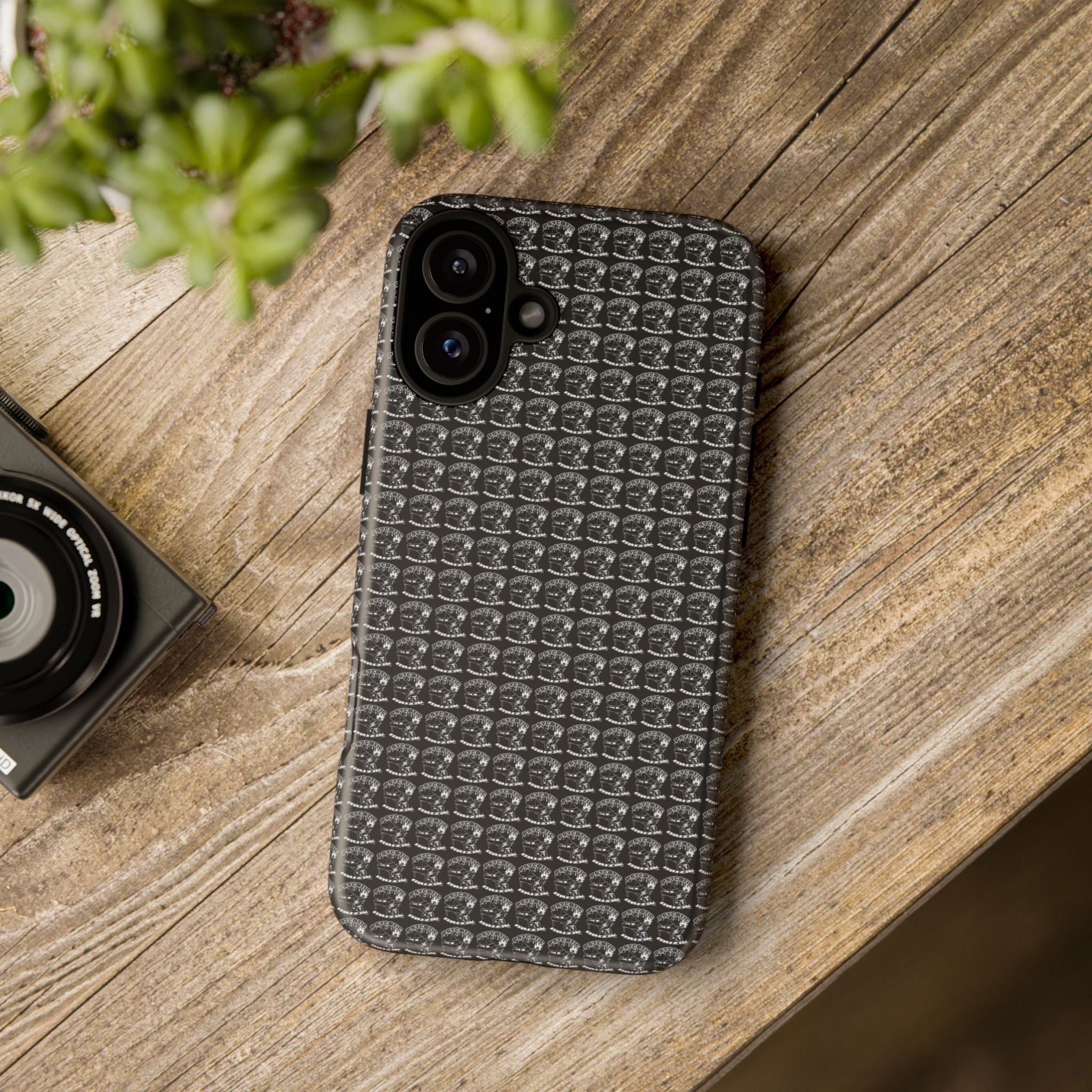 Black Carbon Fiber Texture Tough Phone Case — Rugged Drop Protection