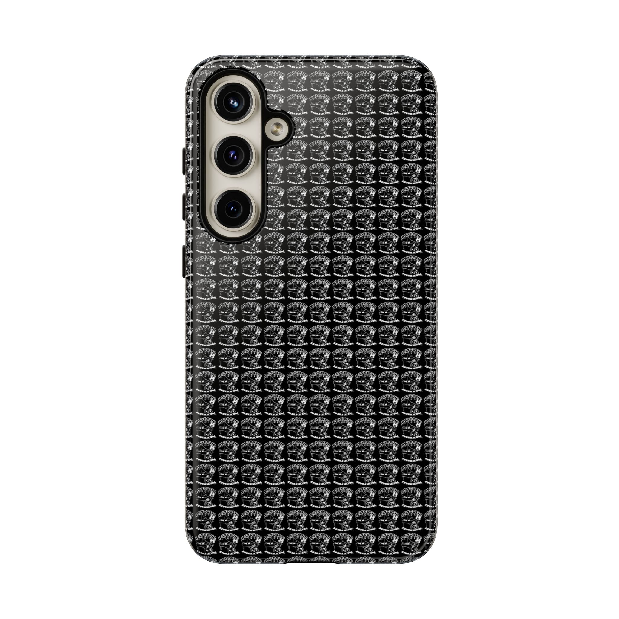 Black Carbon Fiber Texture Tough Phone Case — Rugged Drop Protection