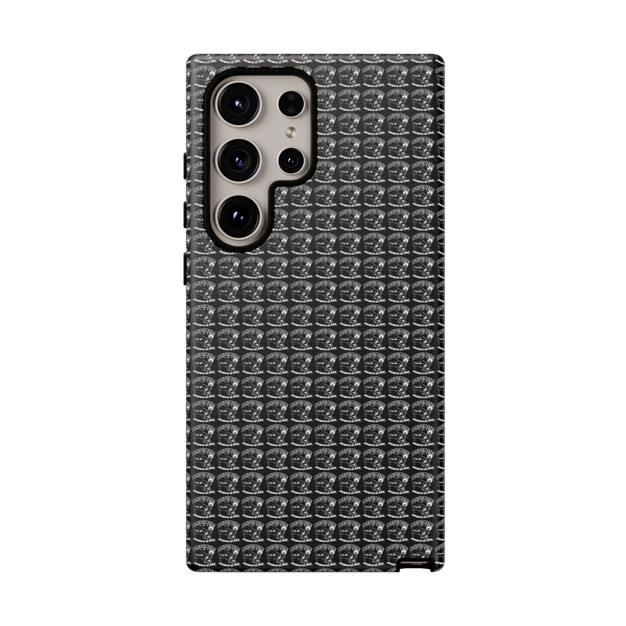 Black Carbon Fiber Texture Tough Phone Case — Rugged Drop Protection