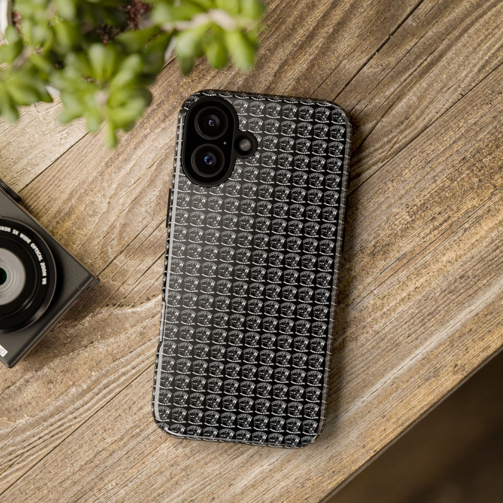 Black Carbon Fiber Texture Tough Phone Case — Rugged Drop Protection