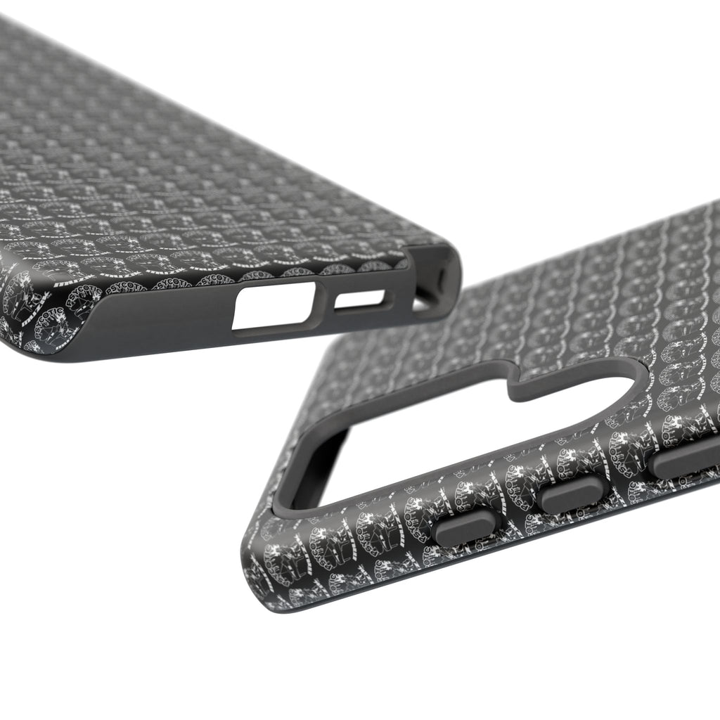 Black Carbon Fiber Texture Tough Phone Case — Rugged Drop Protection