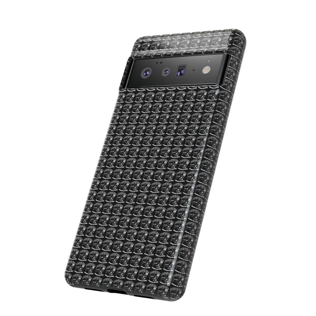 Black Carbon Fiber Texture Tough Phone Case — Rugged Drop Protection