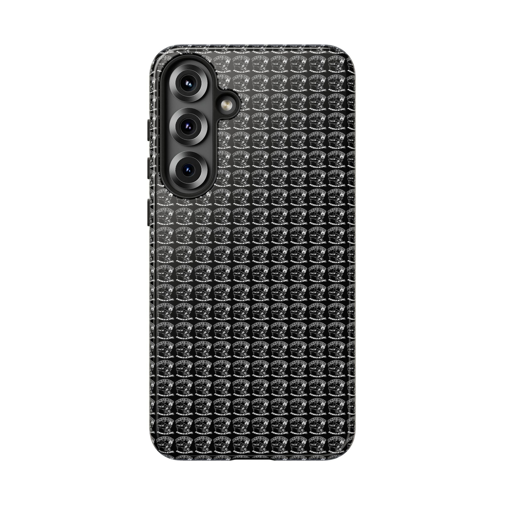 Black Carbon Fiber Texture Tough Phone Case — Rugged Drop Protection