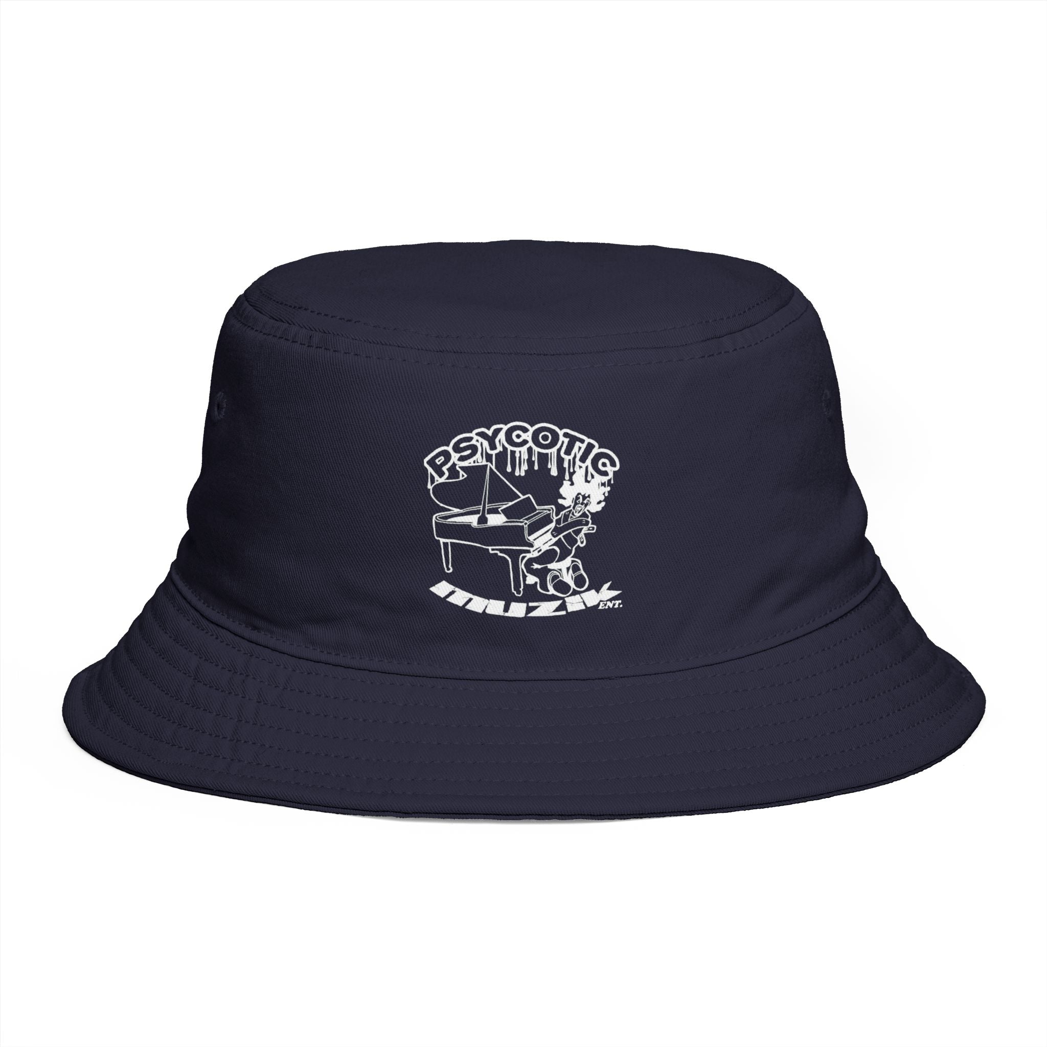 Psycotic Drummer Brown Bucket Hat — Retro Rock Band Graphic Bucket Hat