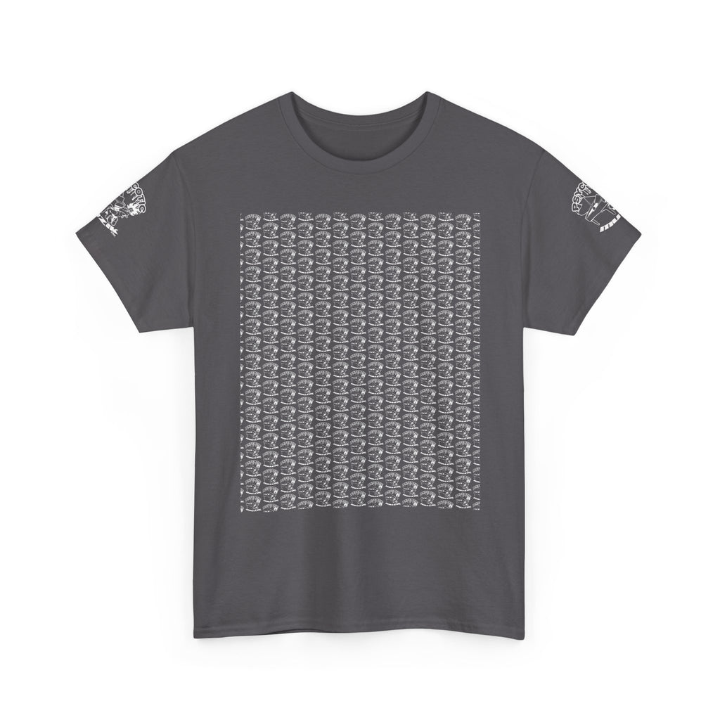 Skull Repeat Pattern T-Shirt — Gothic Grunge Graphic Tee