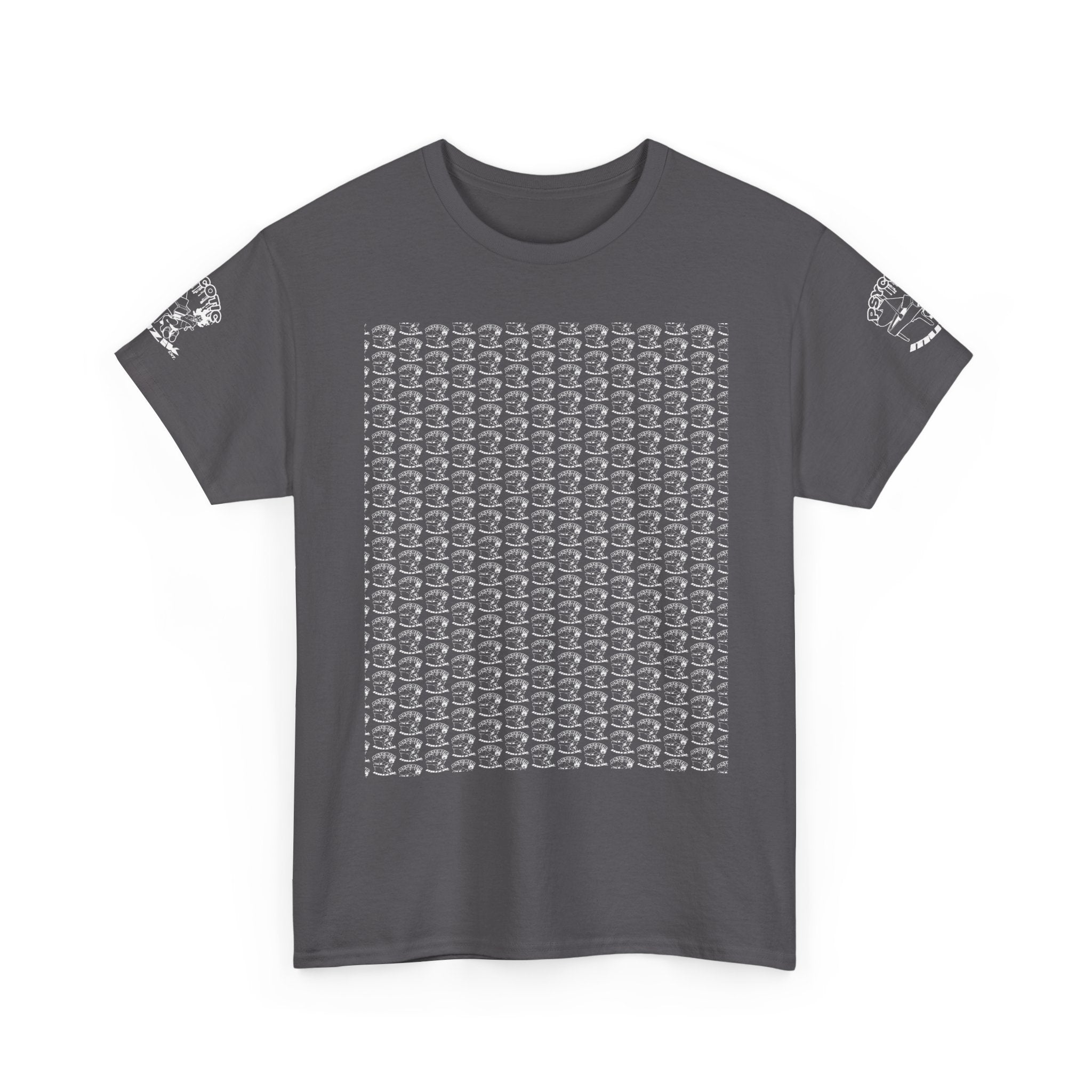 Skull Repeat Pattern T-Shirt — Gothic Grunge Graphic Tee