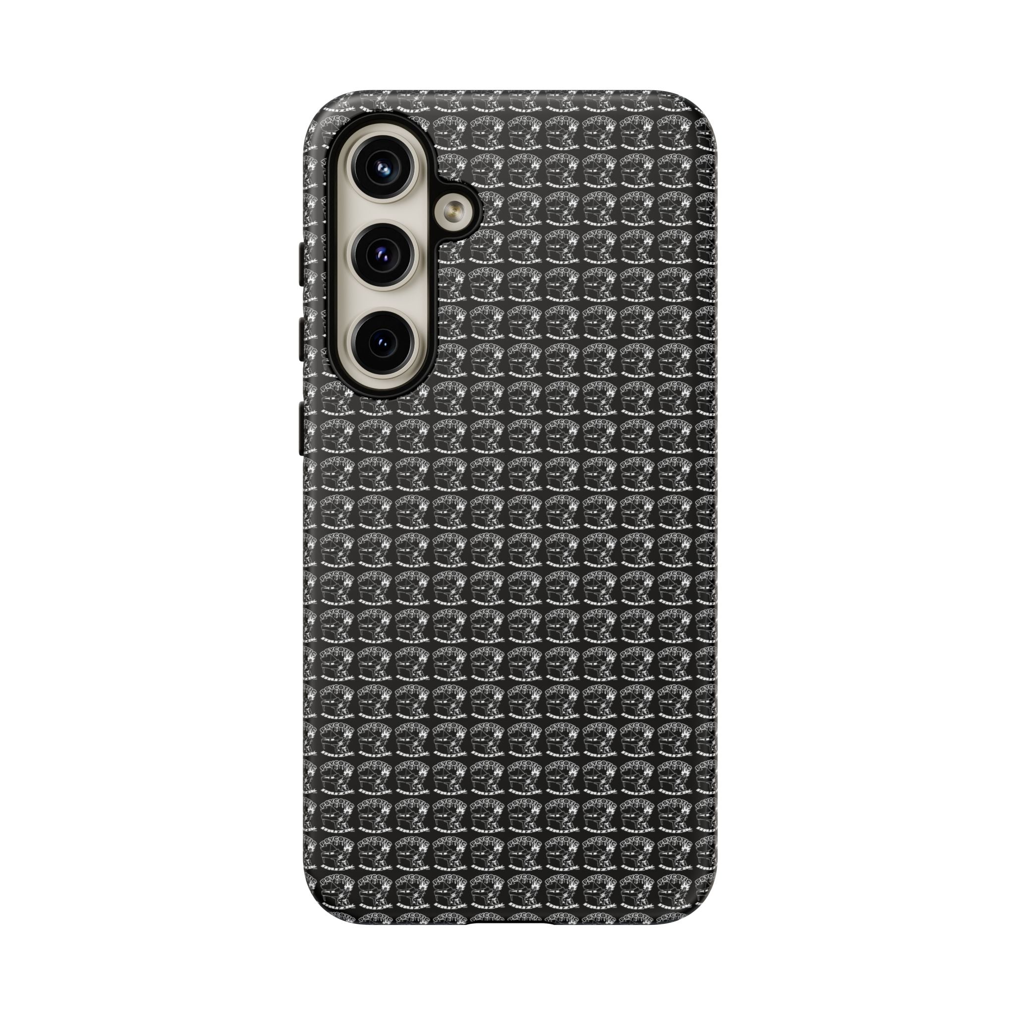 Black Carbon Fiber Texture Tough Phone Case — Rugged Drop Protection