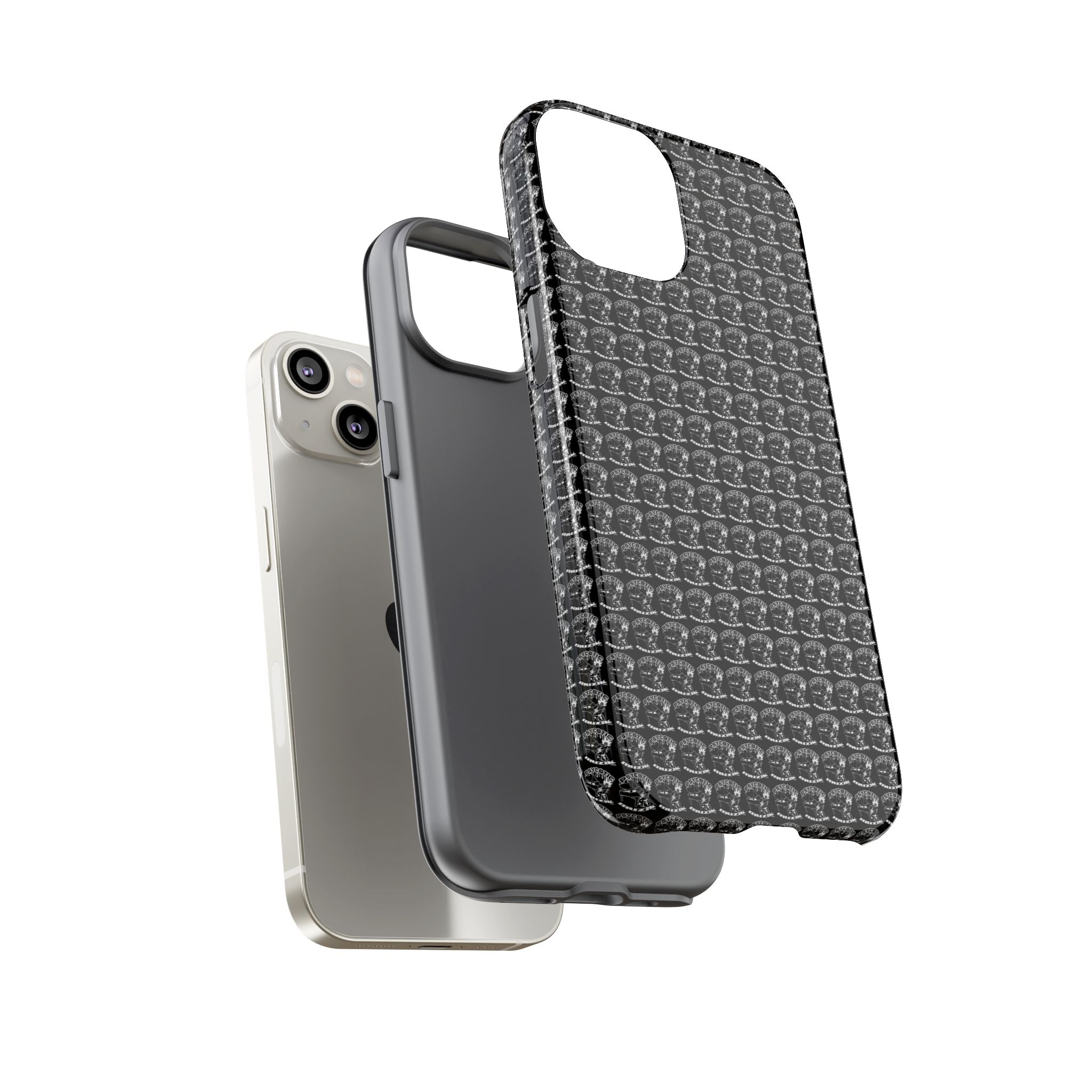 Black Carbon Fiber Texture Tough Phone Case — Rugged Drop Protection