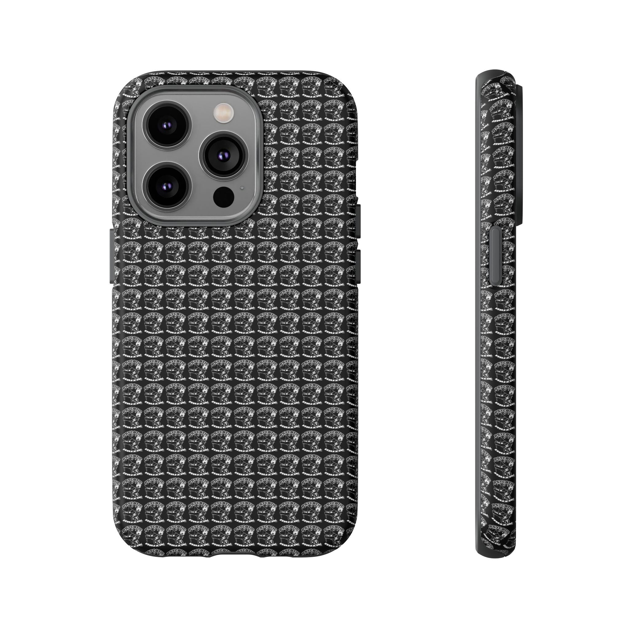 Black Carbon Fiber Texture Tough Phone Case — Rugged Drop Protection