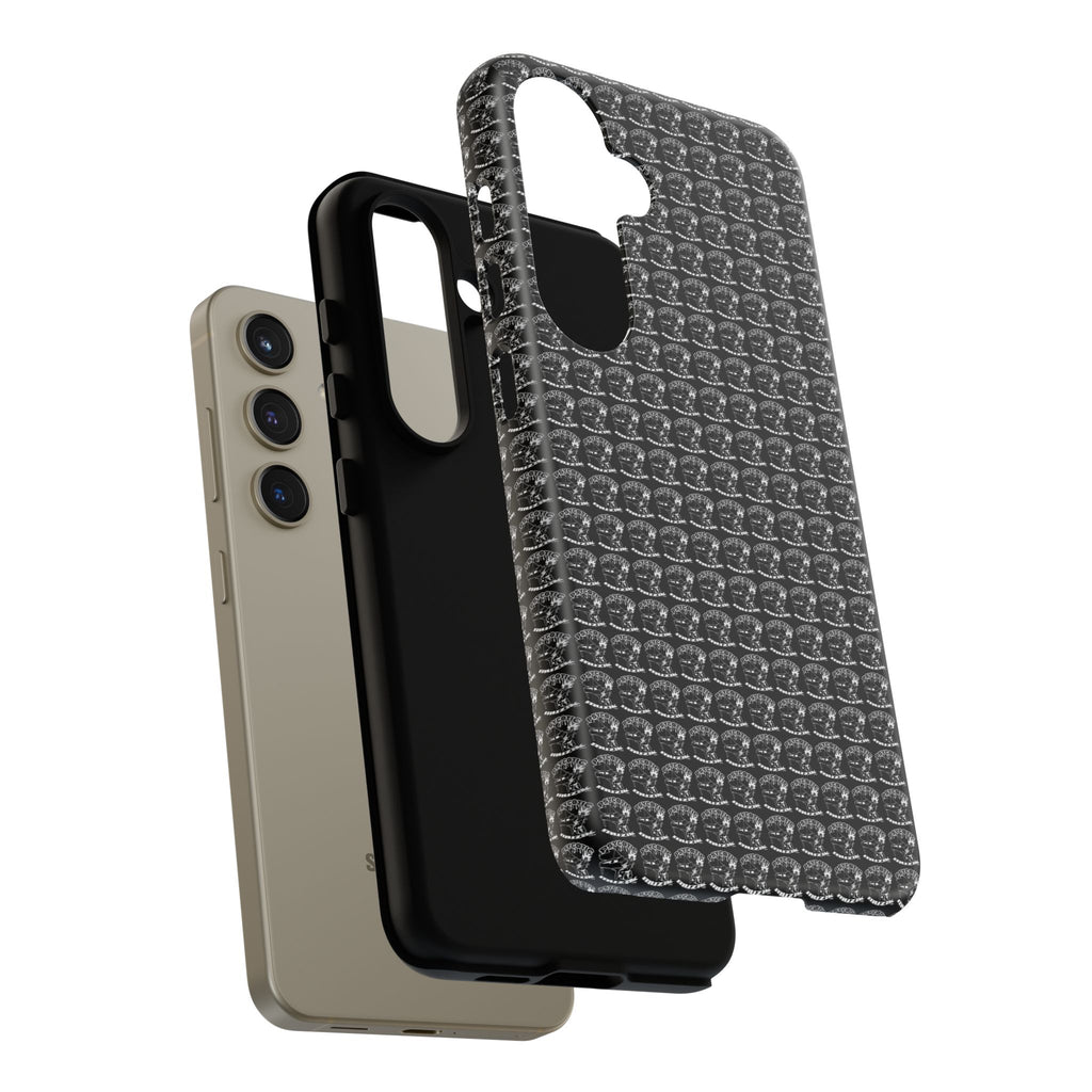 Black Carbon Fiber Texture Tough Phone Case — Rugged Drop Protection