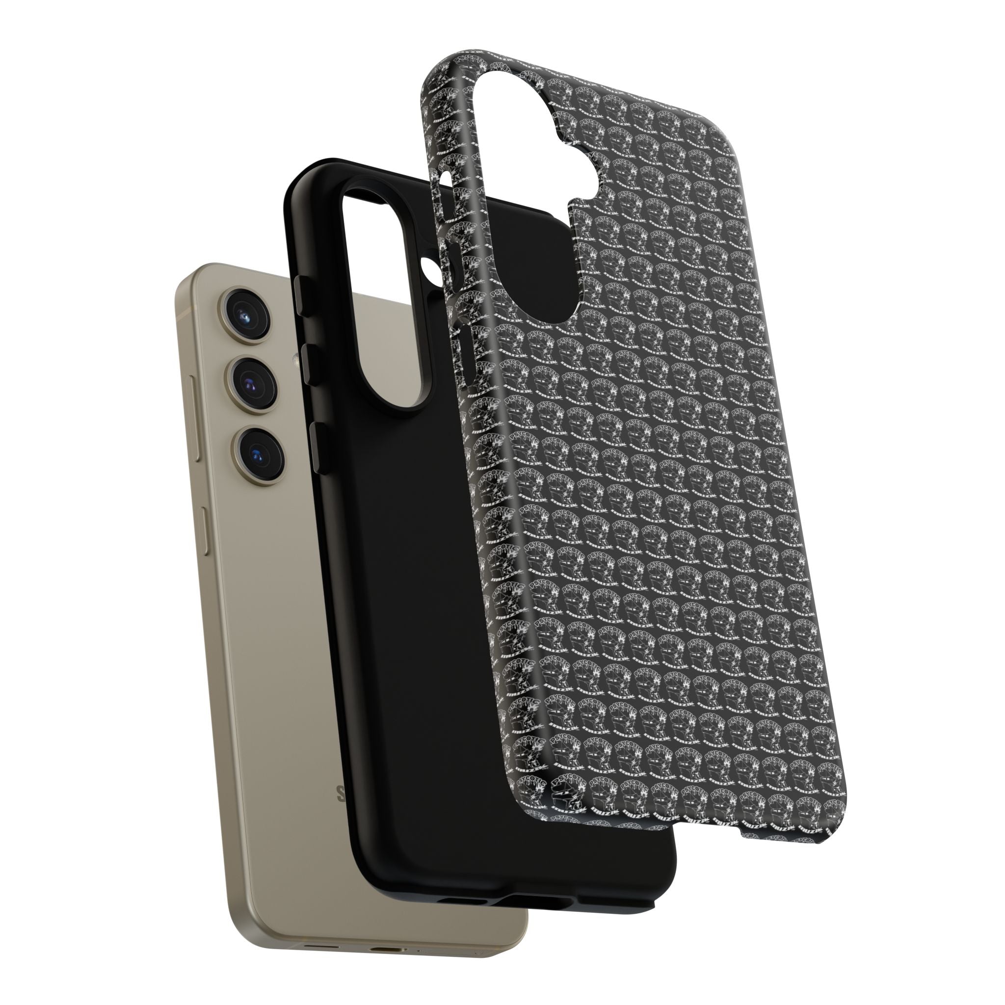 Black Carbon Fiber Texture Tough Phone Case — Rugged Drop Protection