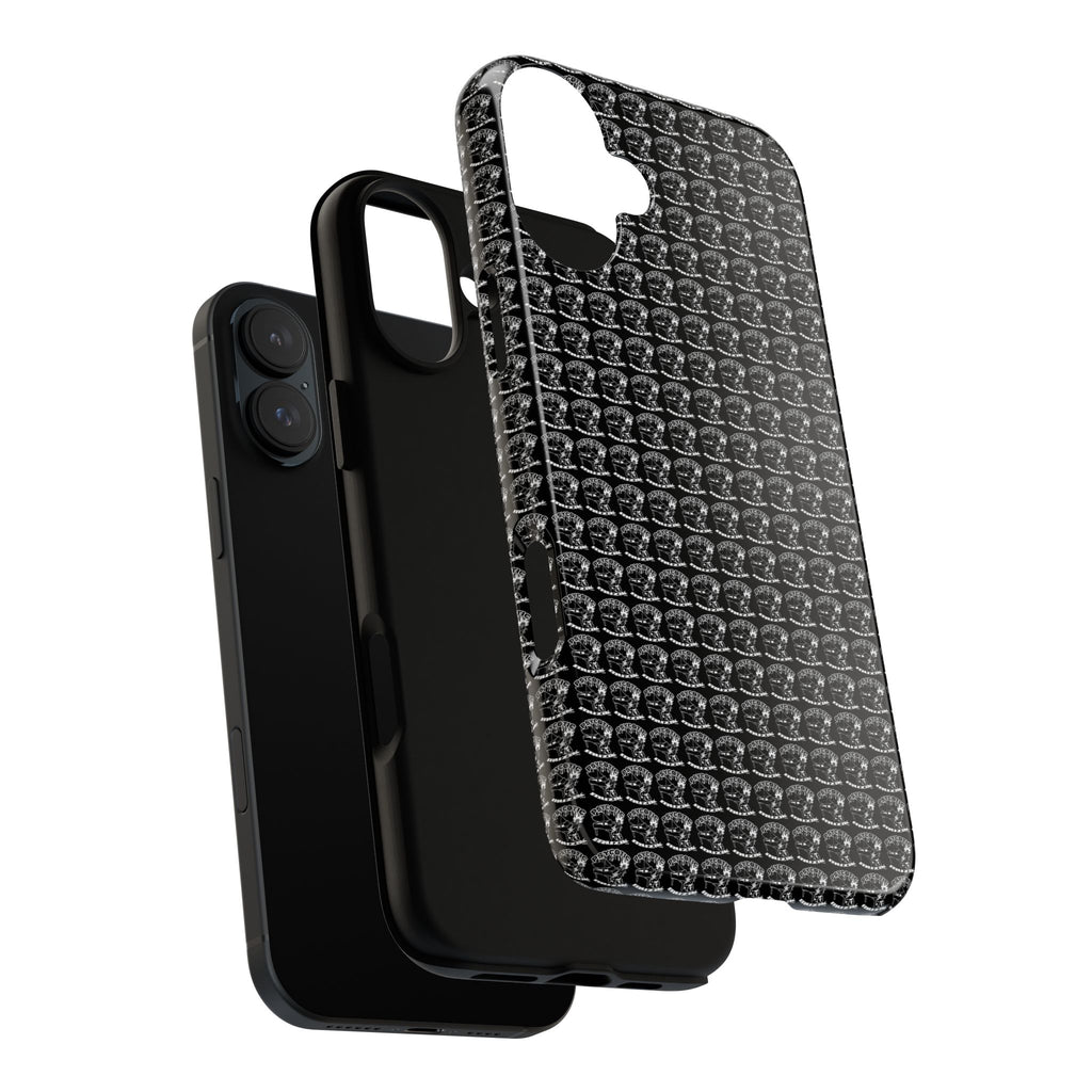Black Carbon Fiber Texture Tough Phone Case — Rugged Drop Protection